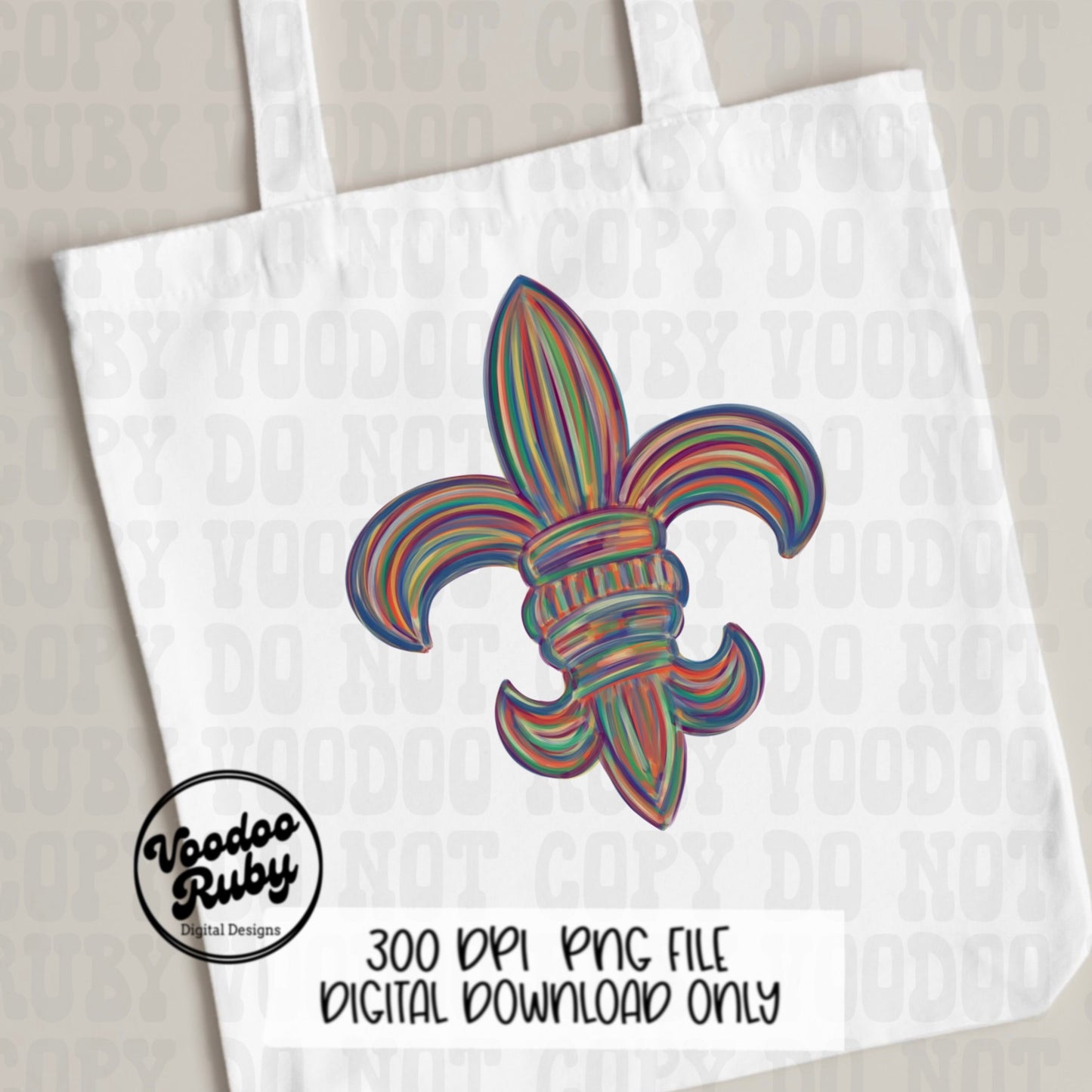 Louisiana PNG Fleur de Lis Design Mardi Gras PNG Hand Drawn Digital Download Hand Painted Louisiana Fleur de lis DTF Printable Cajun