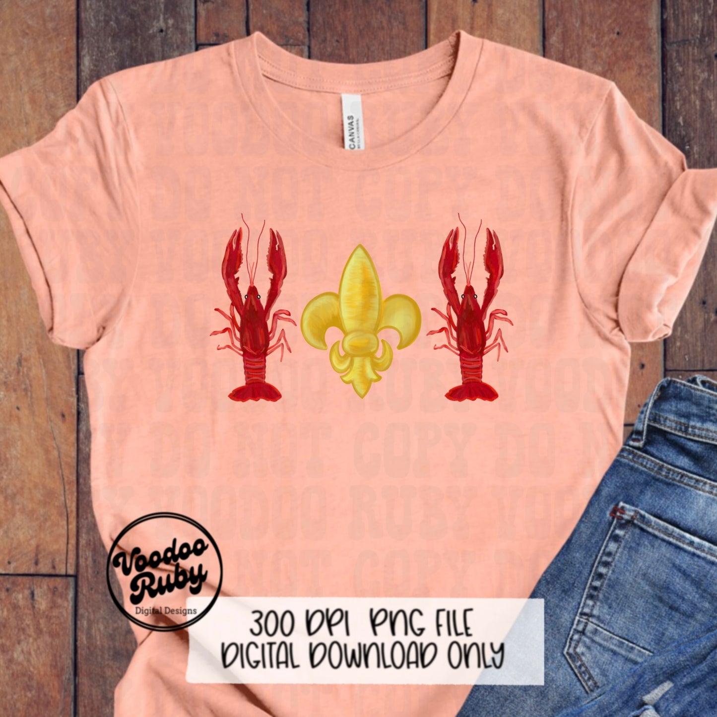 Louisiana PNG Crawfish Fleur de Lis Hand Drawn Design Crawfish Boil Sublimation Cajun PNG Digital Download Mardi Gras Png Crawfish Dtf