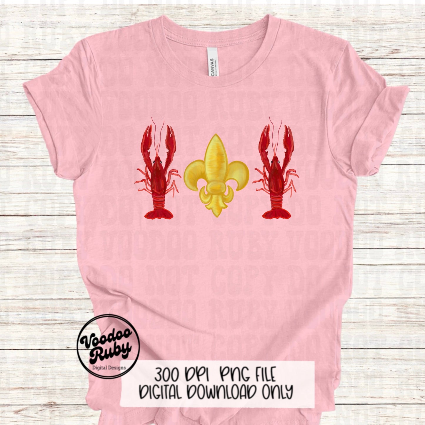 Louisiana PNG Crawfish Fleur de Lis Hand Drawn Design Crawfish Boil Sublimation Cajun PNG Digital Download Mardi Gras Png Crawfish Dtf