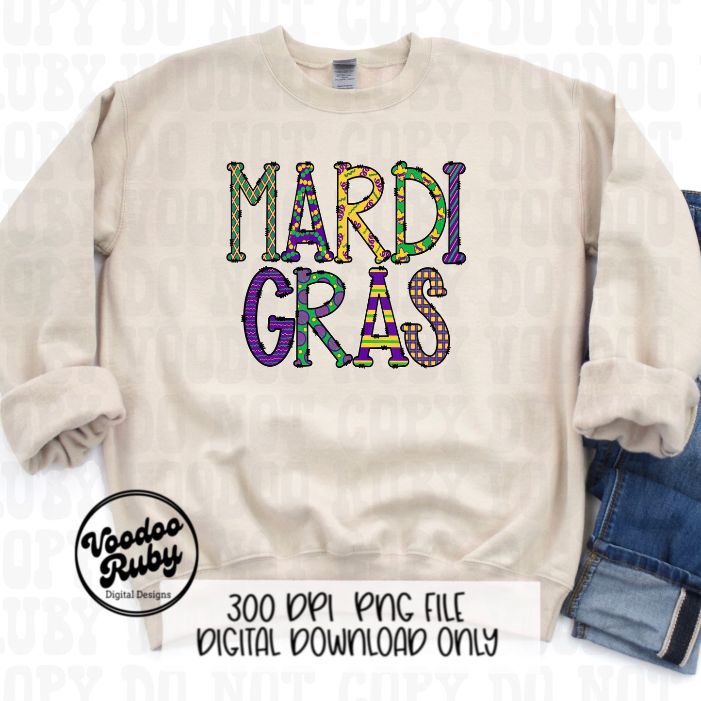 Mardi Gras PNG Doodle Letters Design Louisiana PNG Hand Drawn Digital Download Mardi Gras Doodle Letters PNG Mardi Gras dtf Printable