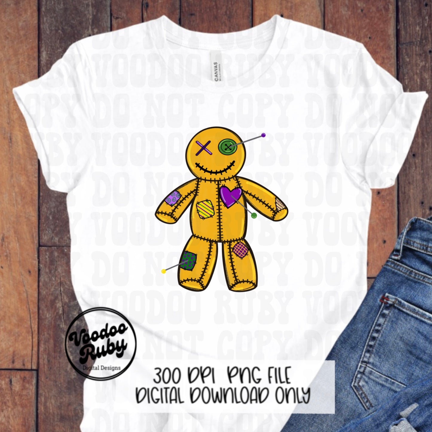 Mardi Gras Voodoo Doll PNG Design Hand Drawn Digital Download Mardi Gras Sublimation Voodoo Doll DTF Printable Mardi Gras Clip Art