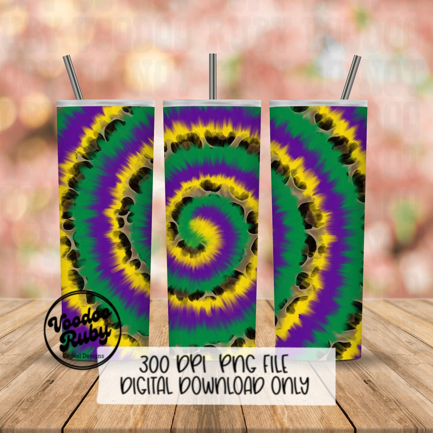 Mardi Gras PNG Sublimation Tumbler Design Tie Dye Leopard PNG Hand Drawn Digital Download Louisiana Sublimation Tumbler Digital Paper