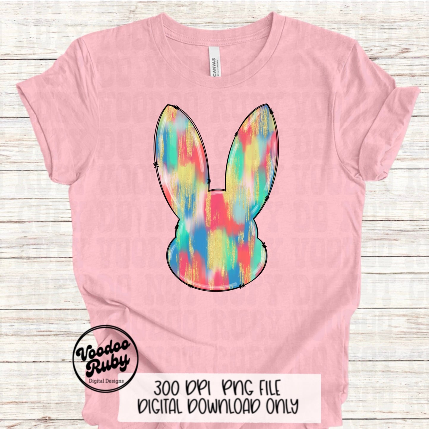 Glitter Easter Bunny PNG Design Sublimation Easter PNG Hand Drawn Digital Design Download Happy Easter PNG Clip Art Easter Dtf Printable