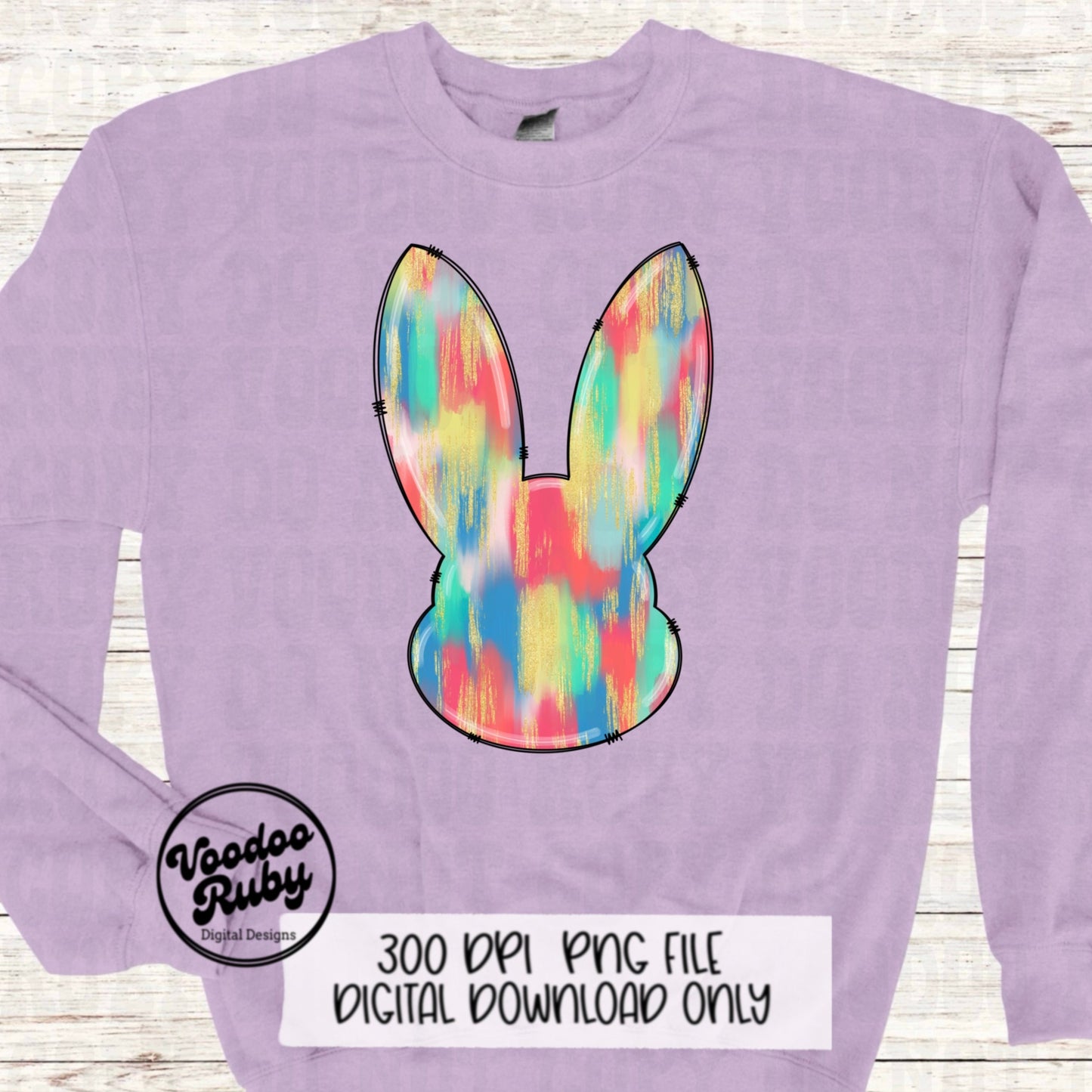 Glitter Easter Bunny PNG Design Sublimation Easter PNG Hand Drawn Digital Design Download Happy Easter PNG Clip Art Easter Dtf Printable