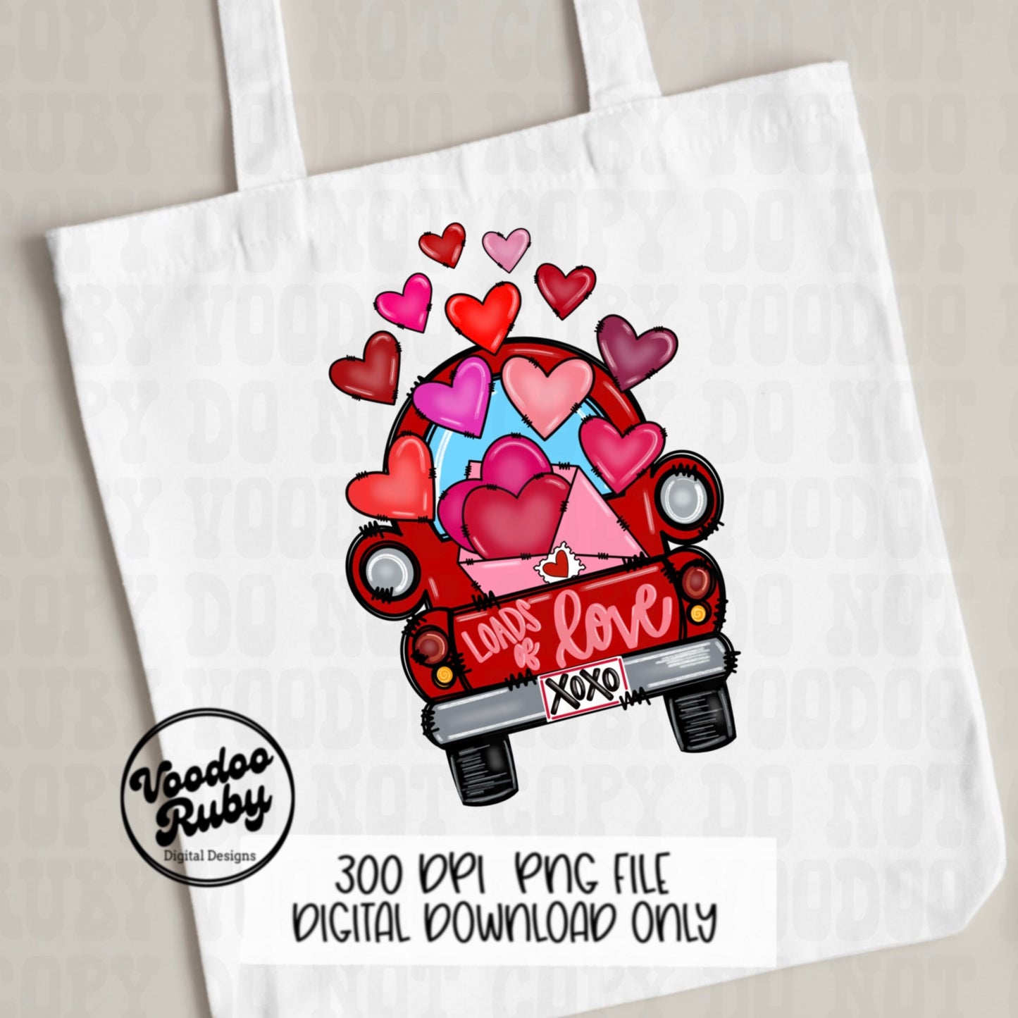 Valentine’s Day Truck PNG Design Sublimation Hand Drawn Digital Download Printable Art Valentine's Day Hearts PNG Western PNG Loved