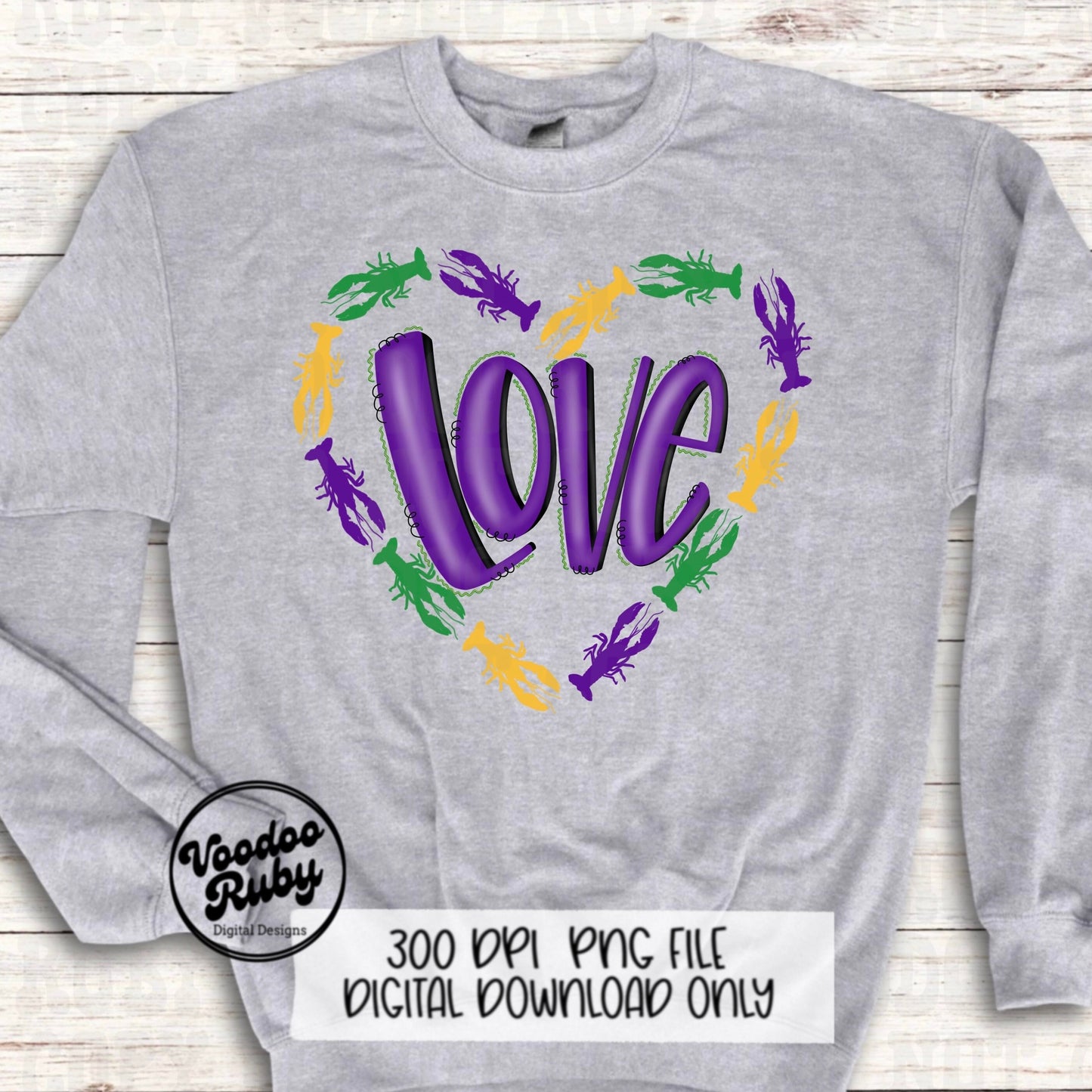 Crawfish Mardi Gras PNG Design