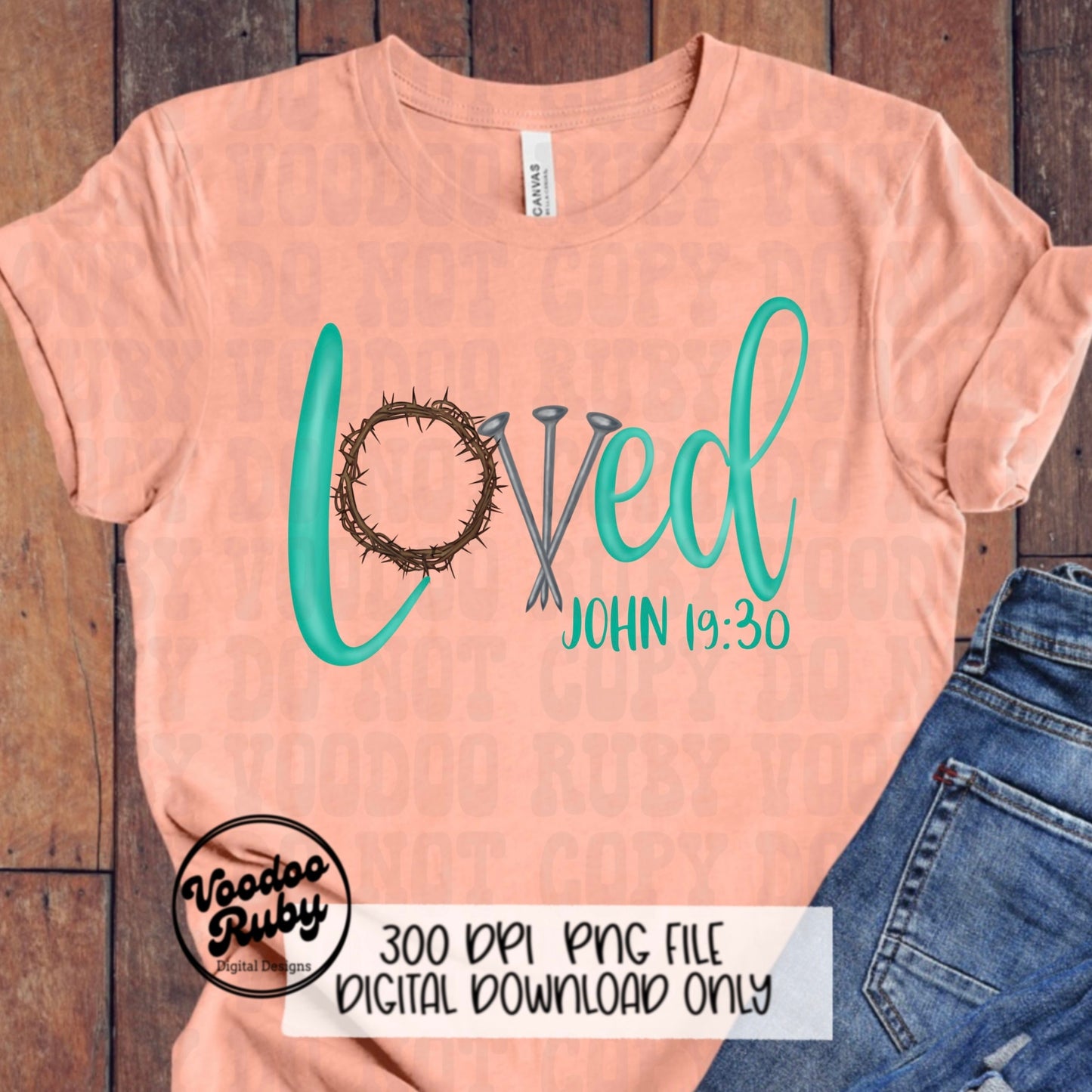Easter PNG Hand Drawn Digital Design Three Nails Jesus Sublimation PNG Bible Verse Loved John 19:30 Christian Jesus DTF Printable