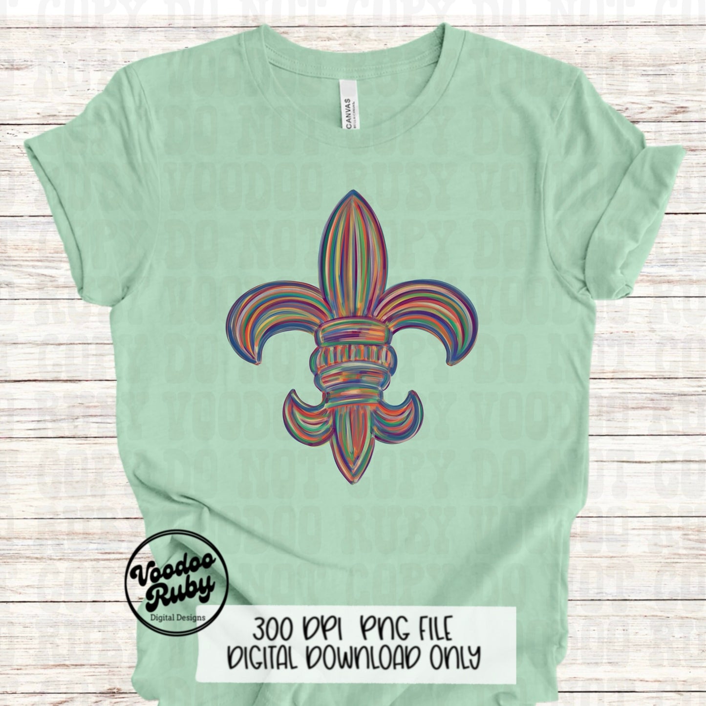Louisiana PNG Fleur de Lis Design Mardi Gras PNG Hand Drawn Digital Download Hand Painted Louisiana Fleur de lis DTF Printable Cajun