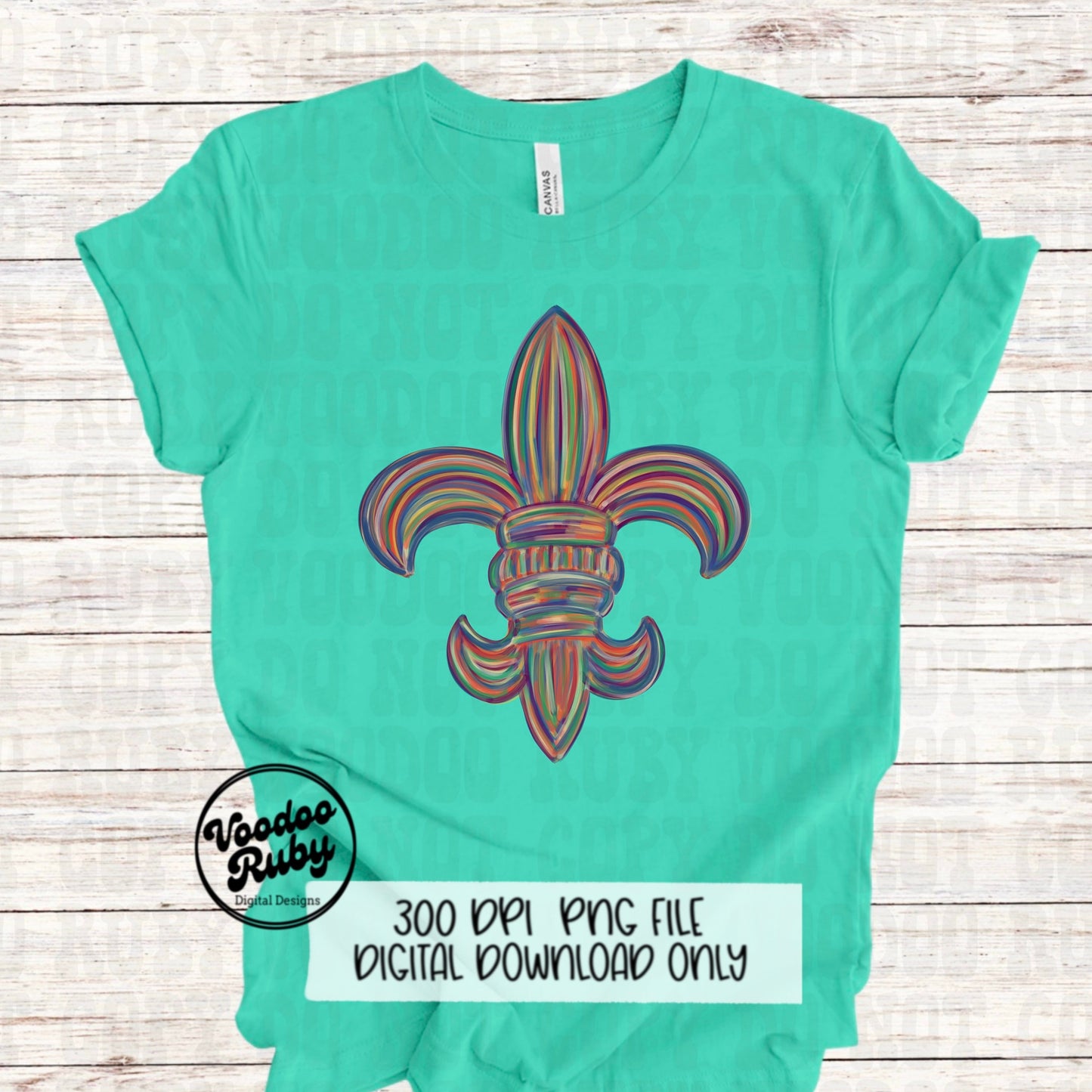 Louisiana PNG Fleur de Lis Design Mardi Gras PNG Hand Drawn Digital Download Hand Painted Louisiana Fleur de lis DTF Printable Cajun