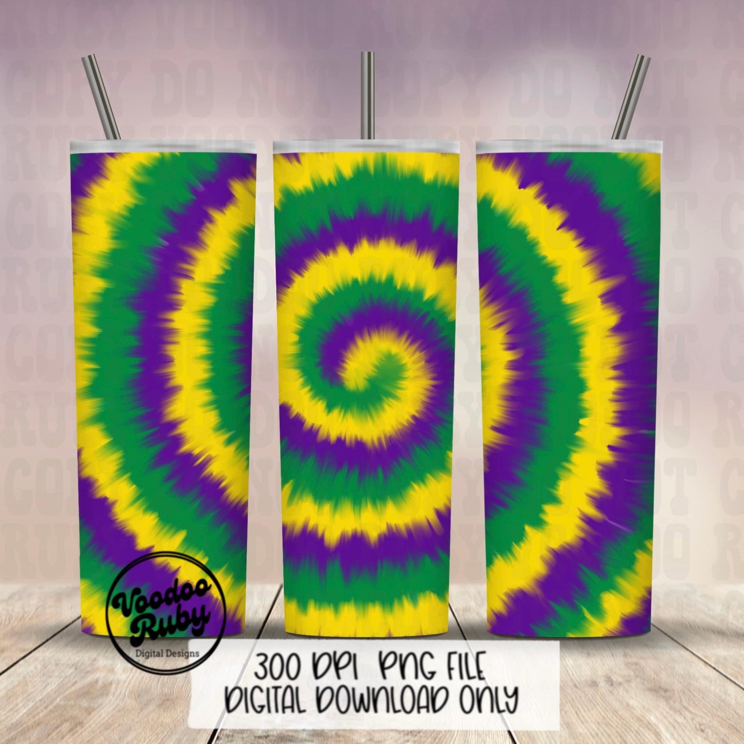 Mardi Gras Tie Dye PNG: Hand Drawn Sublimation Design (Digital Download)