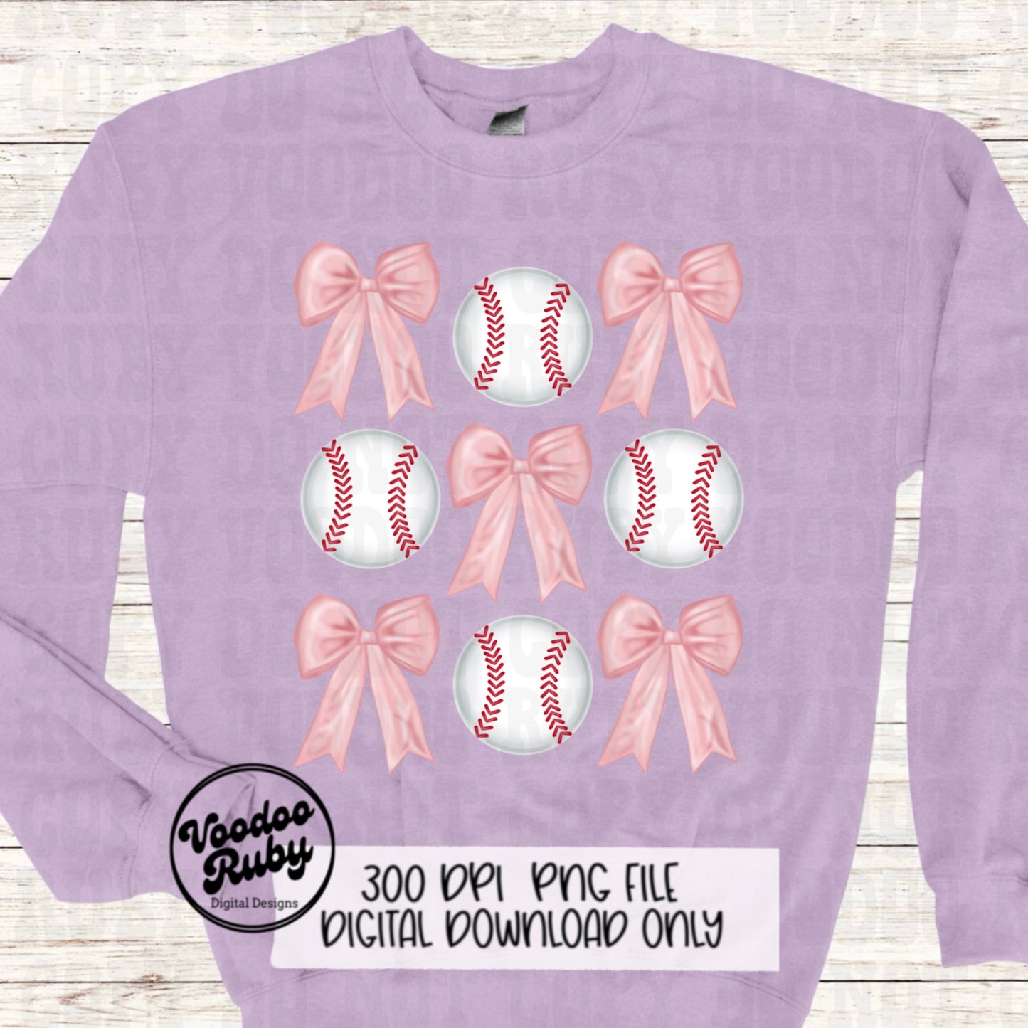 Pink Bow Baseball PNG Design Sublimation Hand Drawn Digital Download Coquette Pink Ribbon PNG Soft Girl Preppy Pink Girly DTF Printable