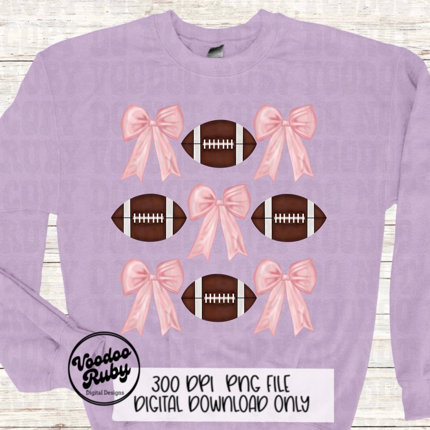 Pink Bow Football PNG Design Sublimation Hand Drawn Digital Download Coquette Pink Ribbon PNG Soft Girl Preppy Pink Girly DTF Printable