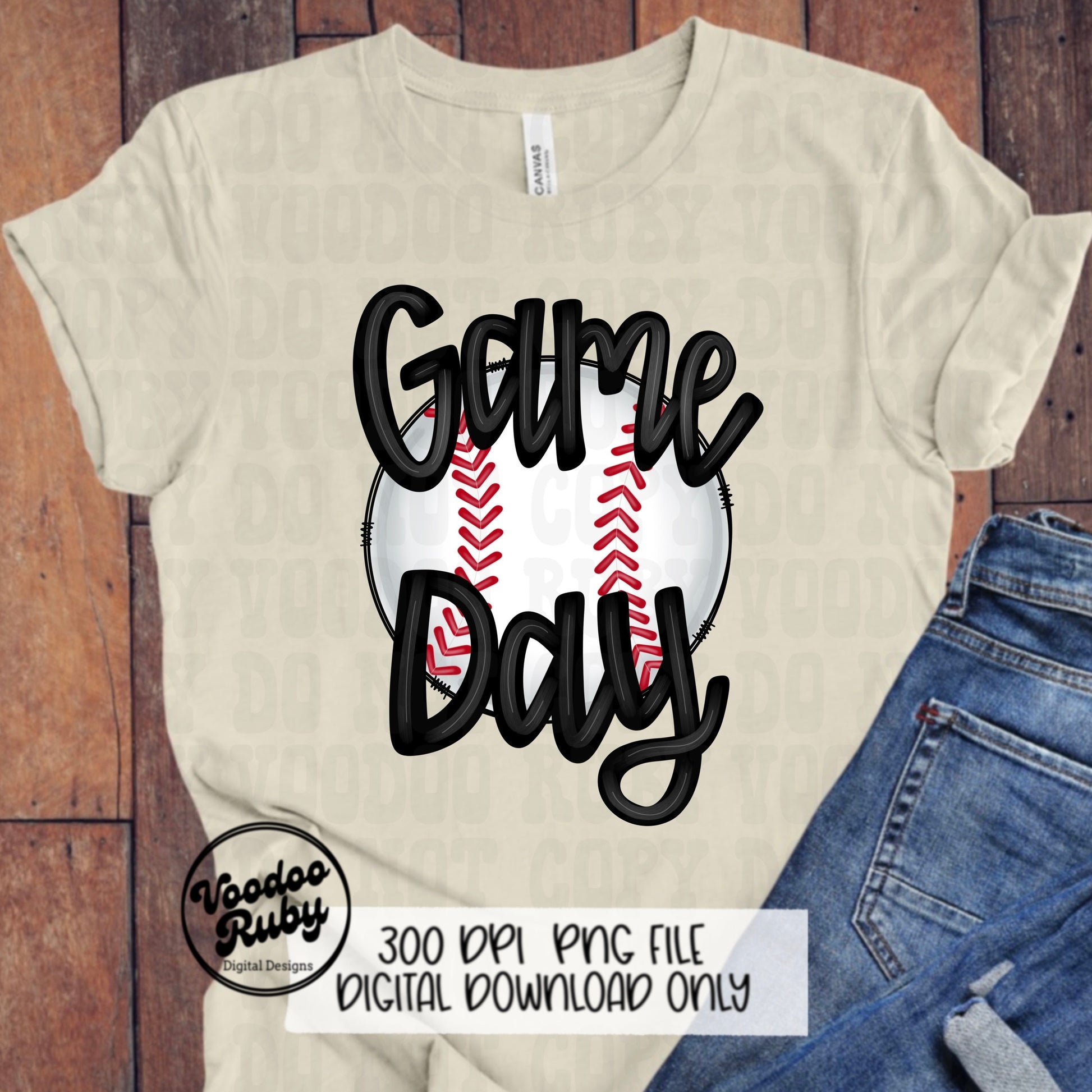 Game Day PNG Design Sublimation Hand Drawn Digital Download Baseball PNG Game Day Baseball DTF Printable Baseball Clip Art