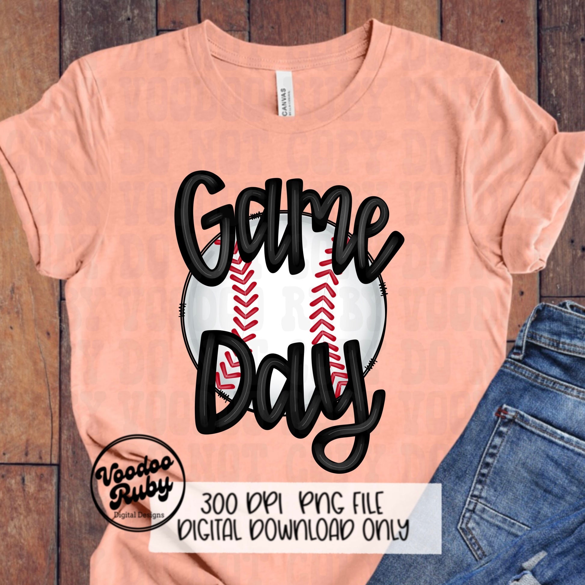 Game Day PNG Design Sublimation Hand Drawn Digital Download Baseball PNG Game Day Baseball DTF Printable Baseball Clip Art