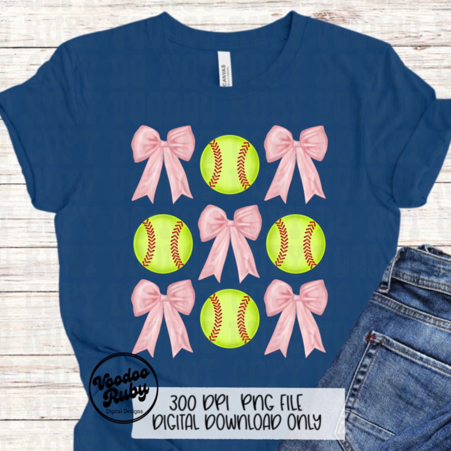 Pink Bow Softball PNG Design Sublimation Hand Drawn Digital Download Coquette Pink Ribbon PNG Soft Girl Preppy Pink Girly DTF Printable