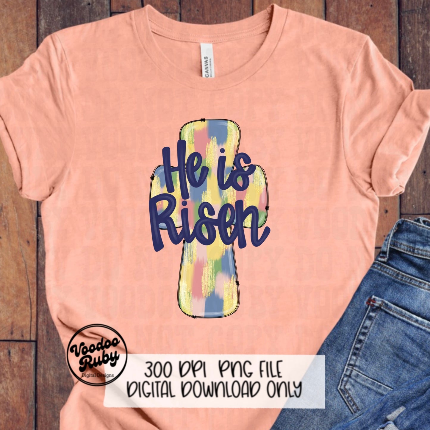He is Risen Jesus PNG Design Sublimation Hand Drawn Digital Download Christian DTF Printable Matthew 28:6 Cross Clip Art Christian Cross png