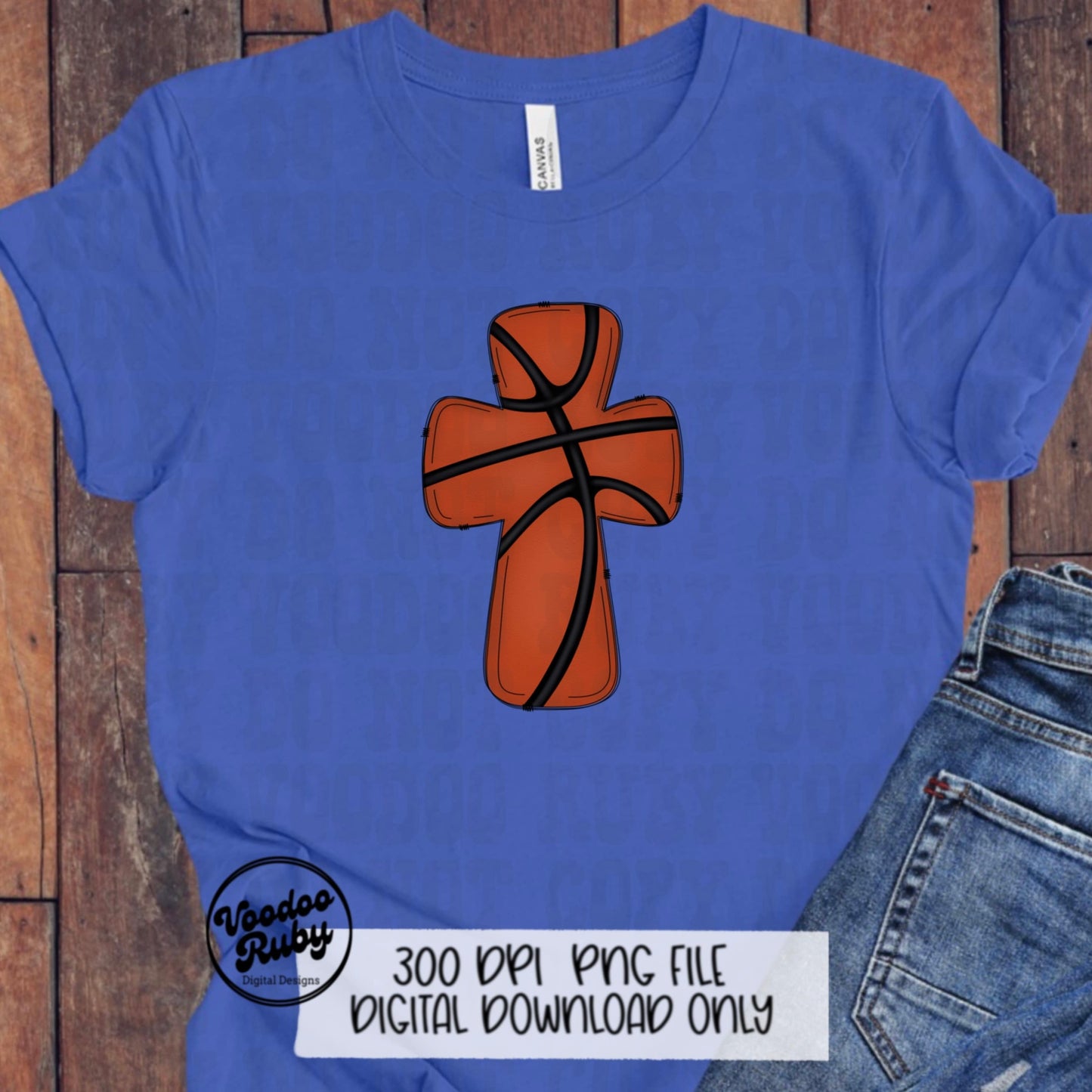 Christian Basketball PNG Design: Hand Drawn Sports Clip Art (Digital Download)