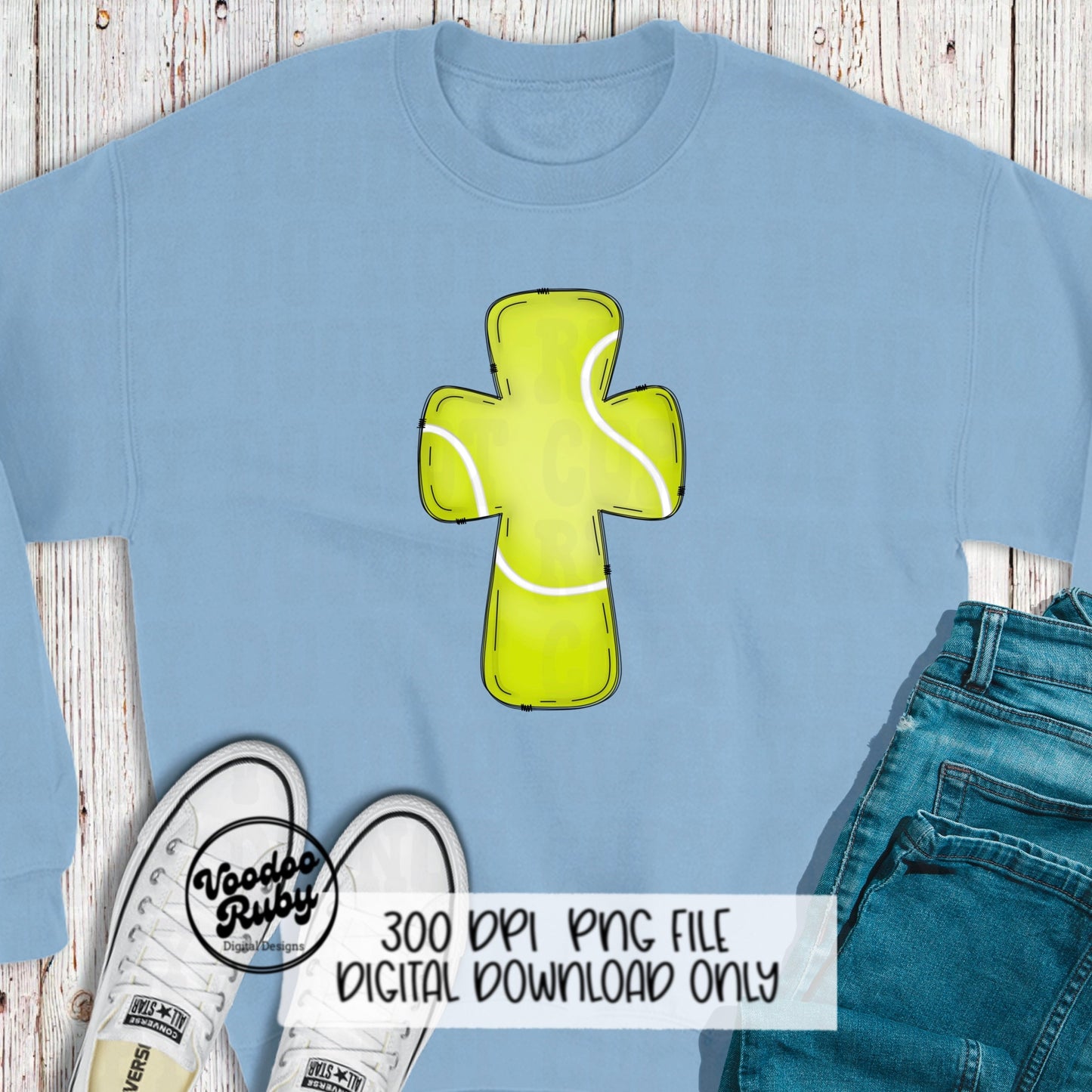 Christian Tennis PNG Design: Hand Drawn Sports Clip Art (Digital Download