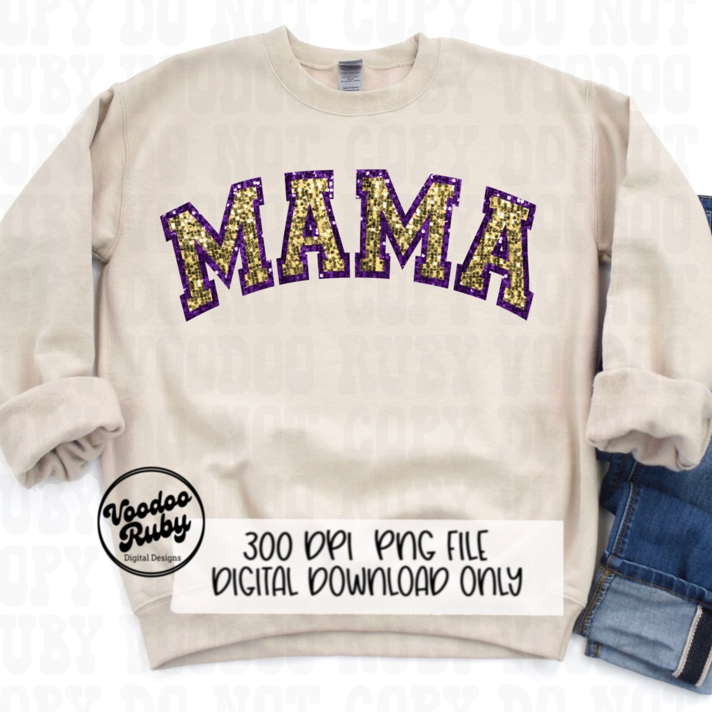 Sequin Mama PNG Design Faux Embroidery PNG Hand Drawn Digital Download Faux Sequins Mom png Printable Clip Art Faux Applique DTF
