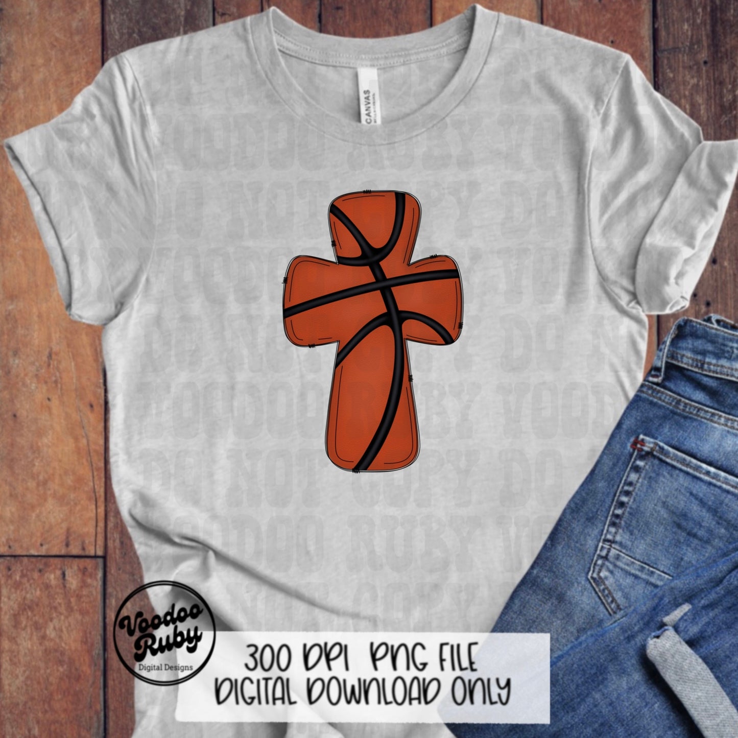 Christian Basketball PNG Design: Hand Drawn Sports Clip Art (Digital Download)