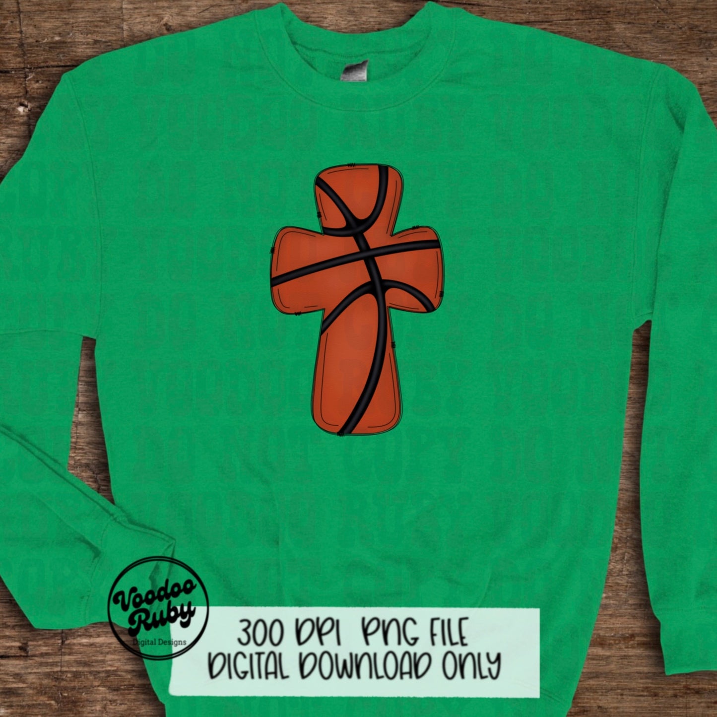 Christian Basketball PNG Design: Hand Drawn Sports Clip Art (Digital Download)
