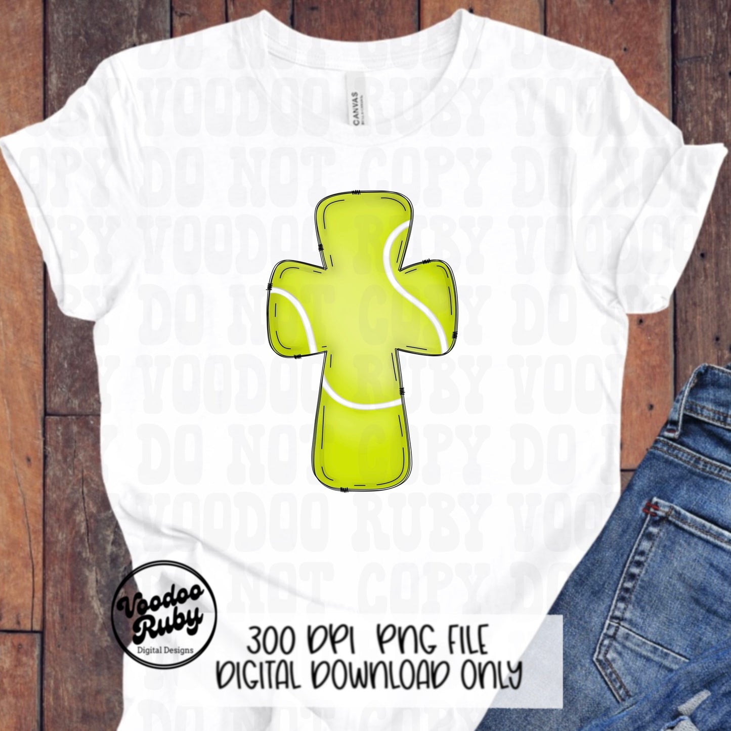 Christian Tennis PNG Design: Hand Drawn Sports Clip Art (Digital Download
