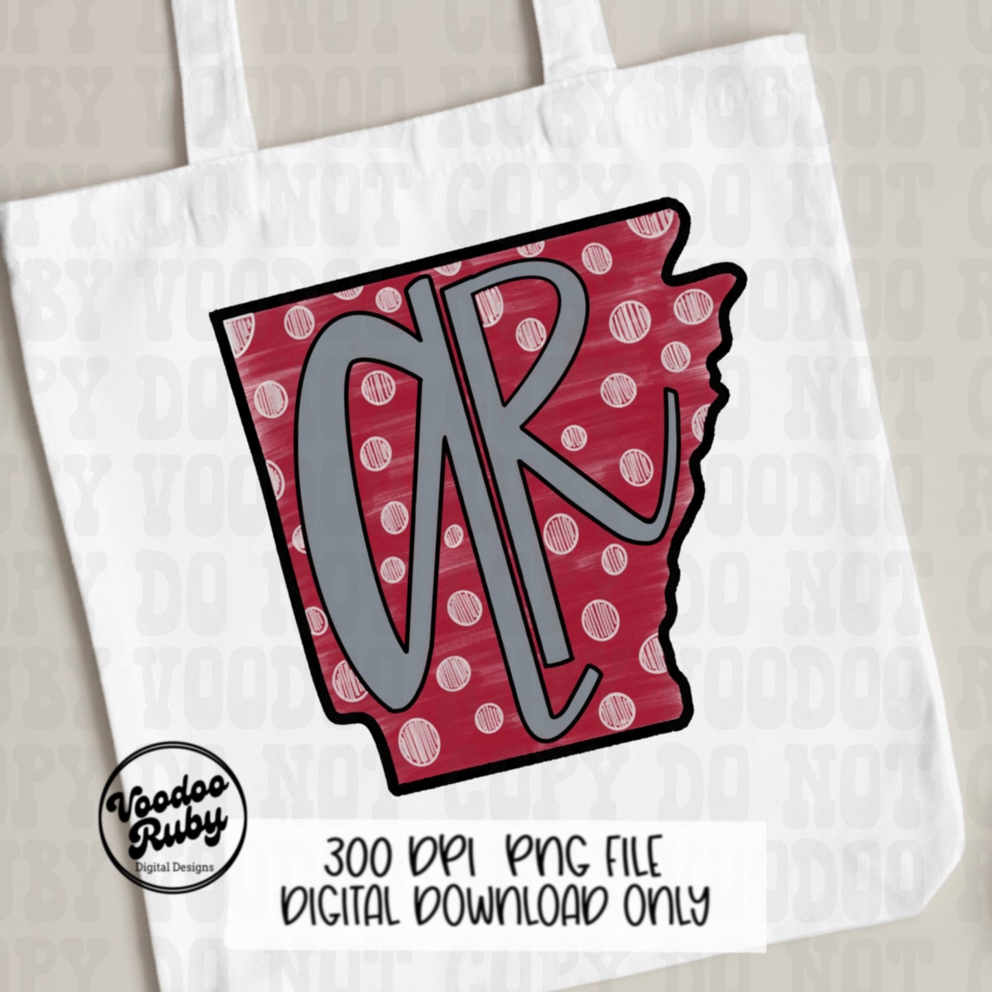 Arkansas PNG Design Sublimation Hand Drawn Digital Download Arkansas DTF Printable Red Gray Football png Clip Art Doodle Design png