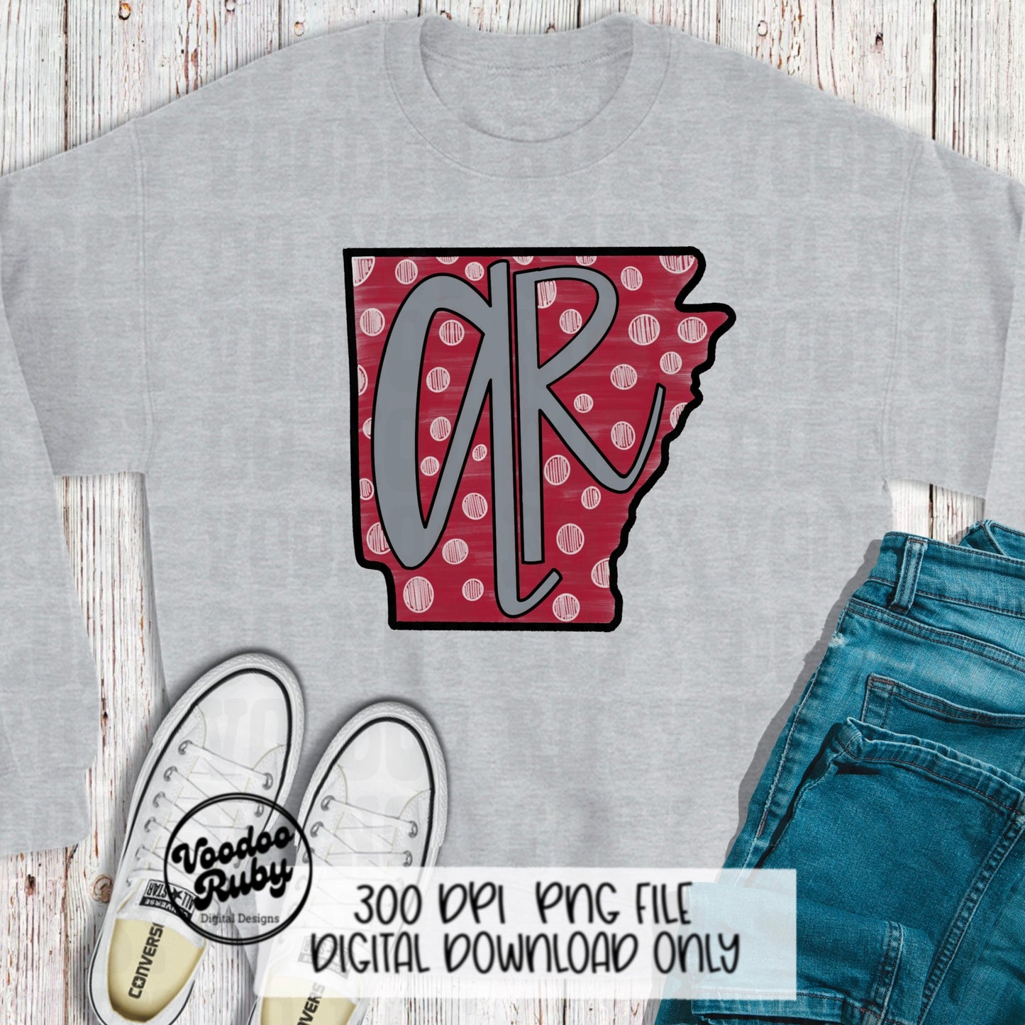 Arkansas PNG Design Sublimation Hand Drawn Digital Download Arkansas DTF Printable Red Gray Football png Clip Art Doodle Design png