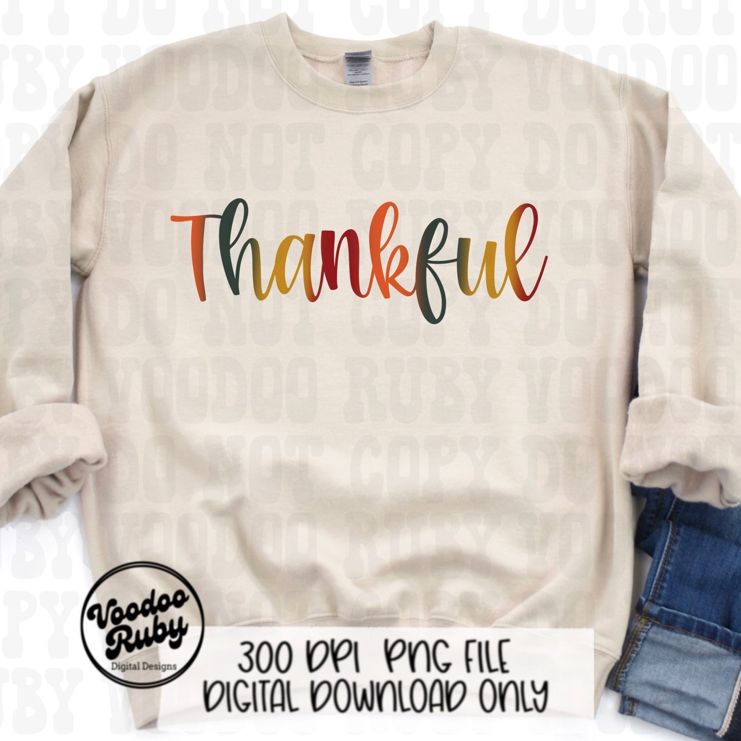 Thankful PNG Design Digital Download Sublimation Retro Thanksgiving PNG Fall Thankful DTF Printable