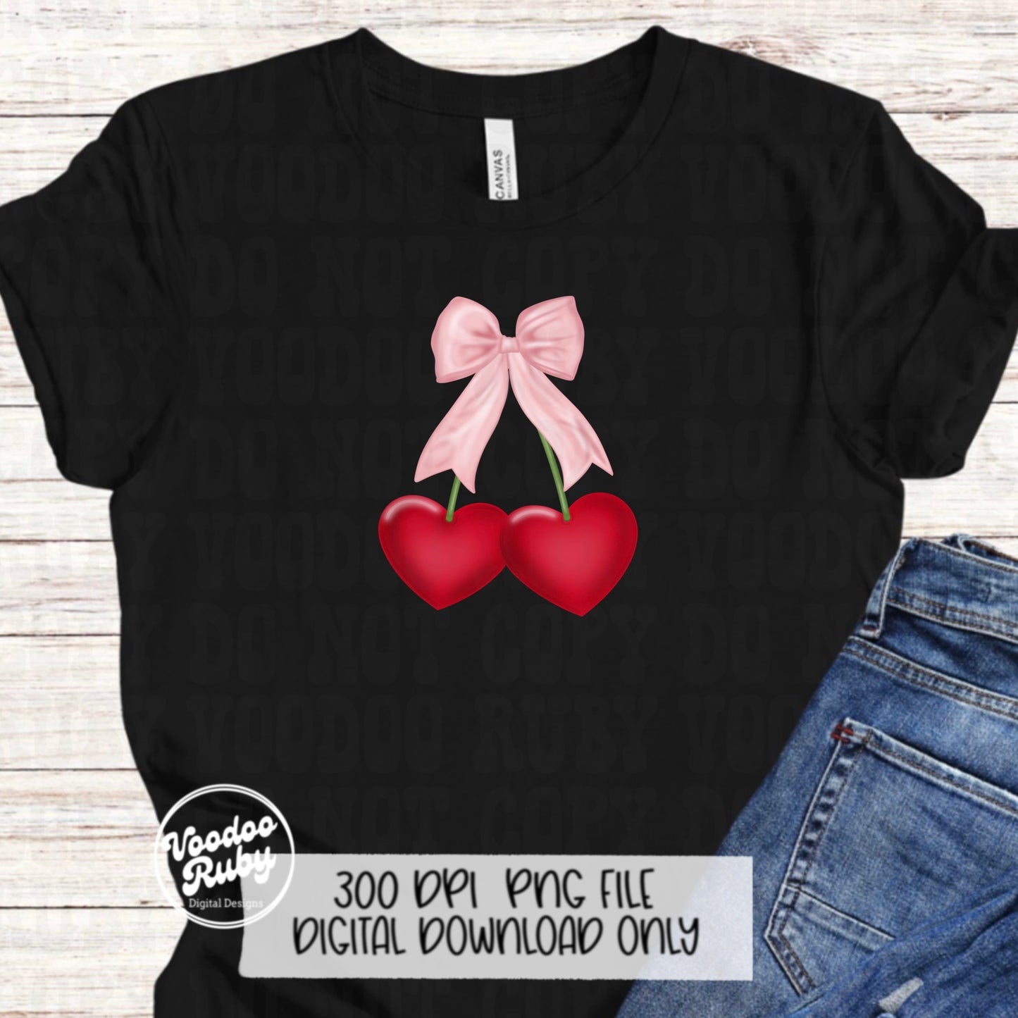 Pink Bow Heart Cherries PNG Design Sublimation Hand Drawn Digital Download Pink Bow PNG Coquette Aesthetic DTF Cherry Printable