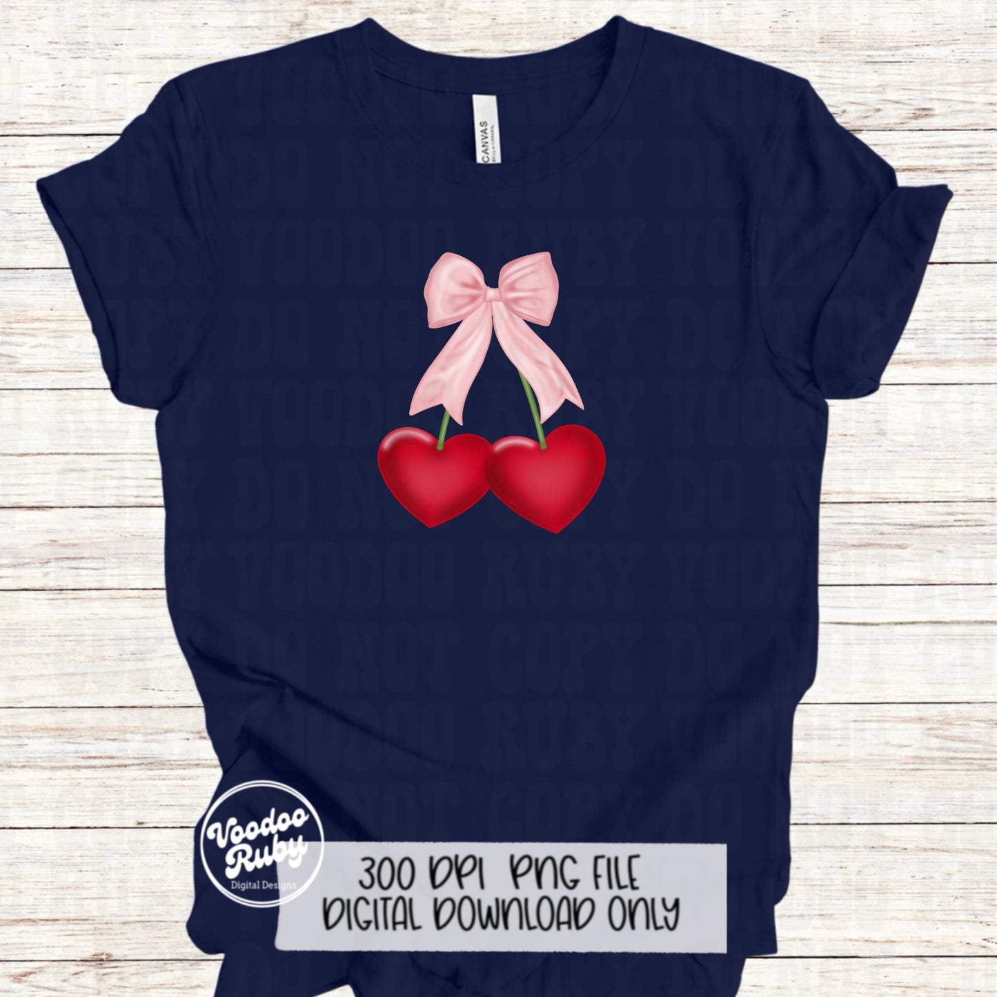Pink Bow Heart Cherries PNG Design Sublimation Hand Drawn Digital Download Pink Bow PNG Coquette Aesthetic DTF Cherry Printable