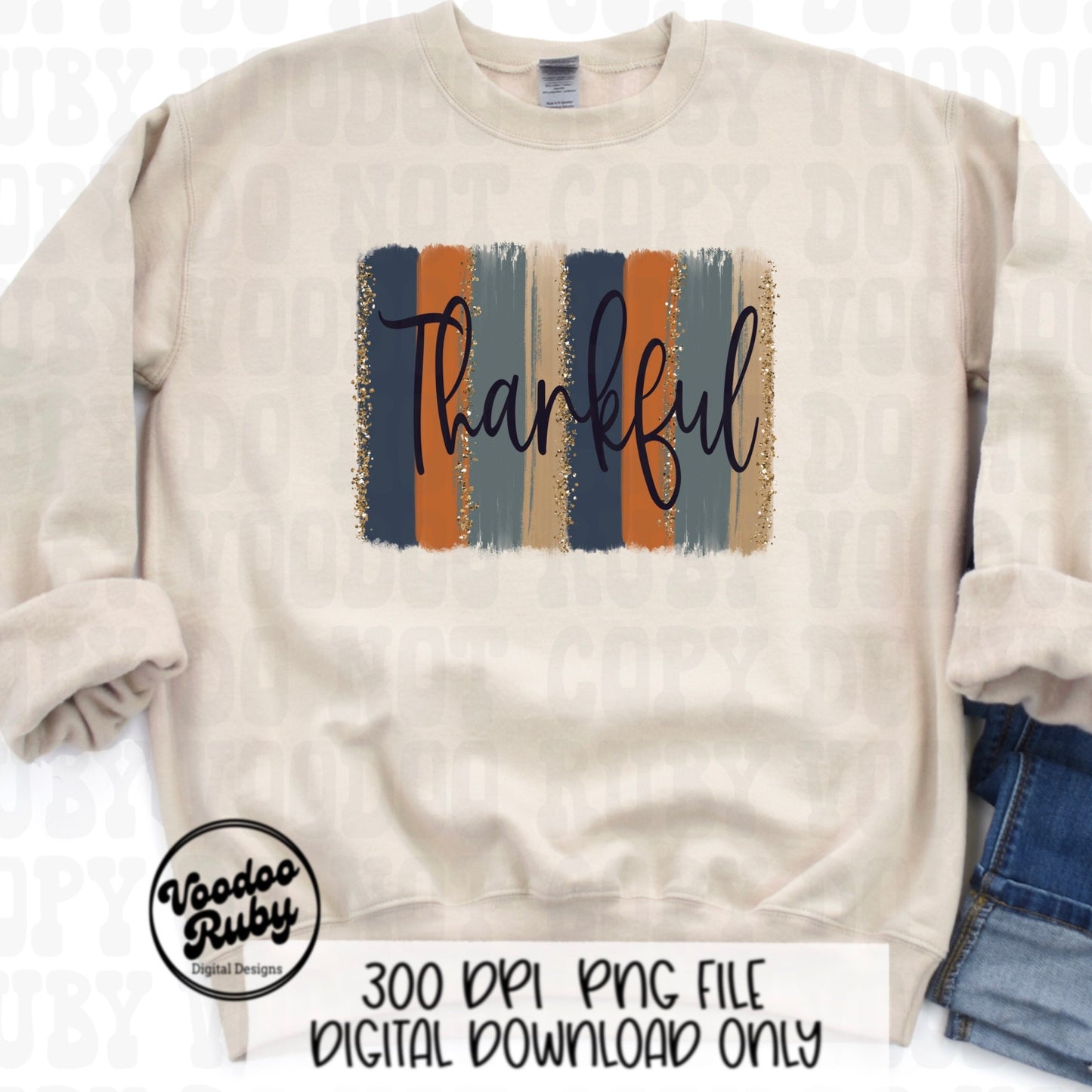 Thankful PNG Design Hand Drawn Digital Download Sublimation Thankful DTF Printable Happy Thanksgiving Clip Art