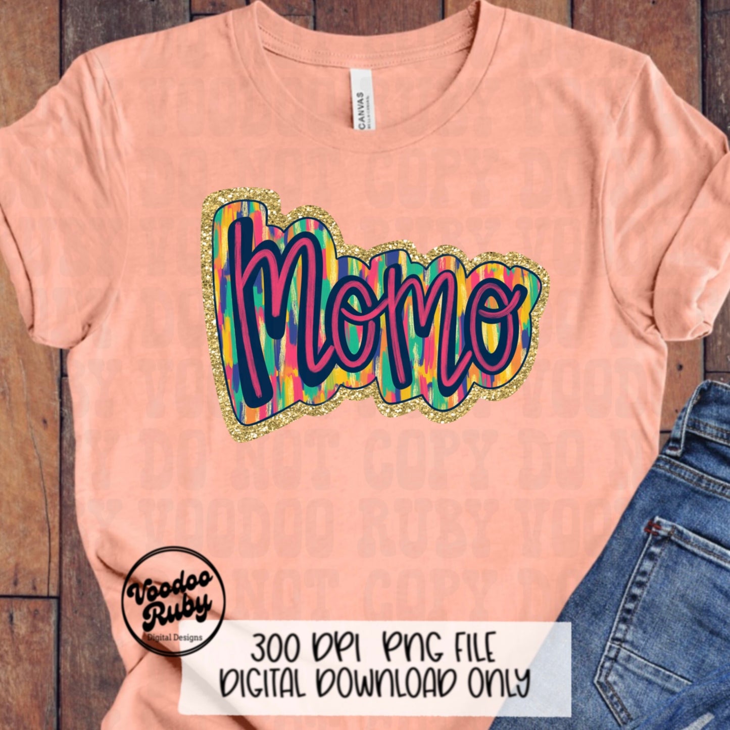 Glitter Momo PNG Sublimation Design Hand Drawn Digital Download Summer PNG Momo Clip Art Mom dtf Printable