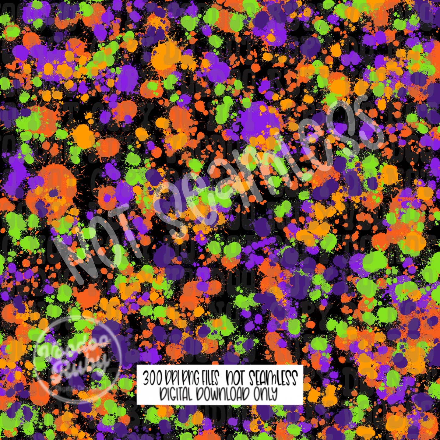 Halloween Paint Splatter Digital Paper PNG Bundle Sublimation Bleach Splatter Hand Drawn Digital Download Halloween PNG Halloween Printable