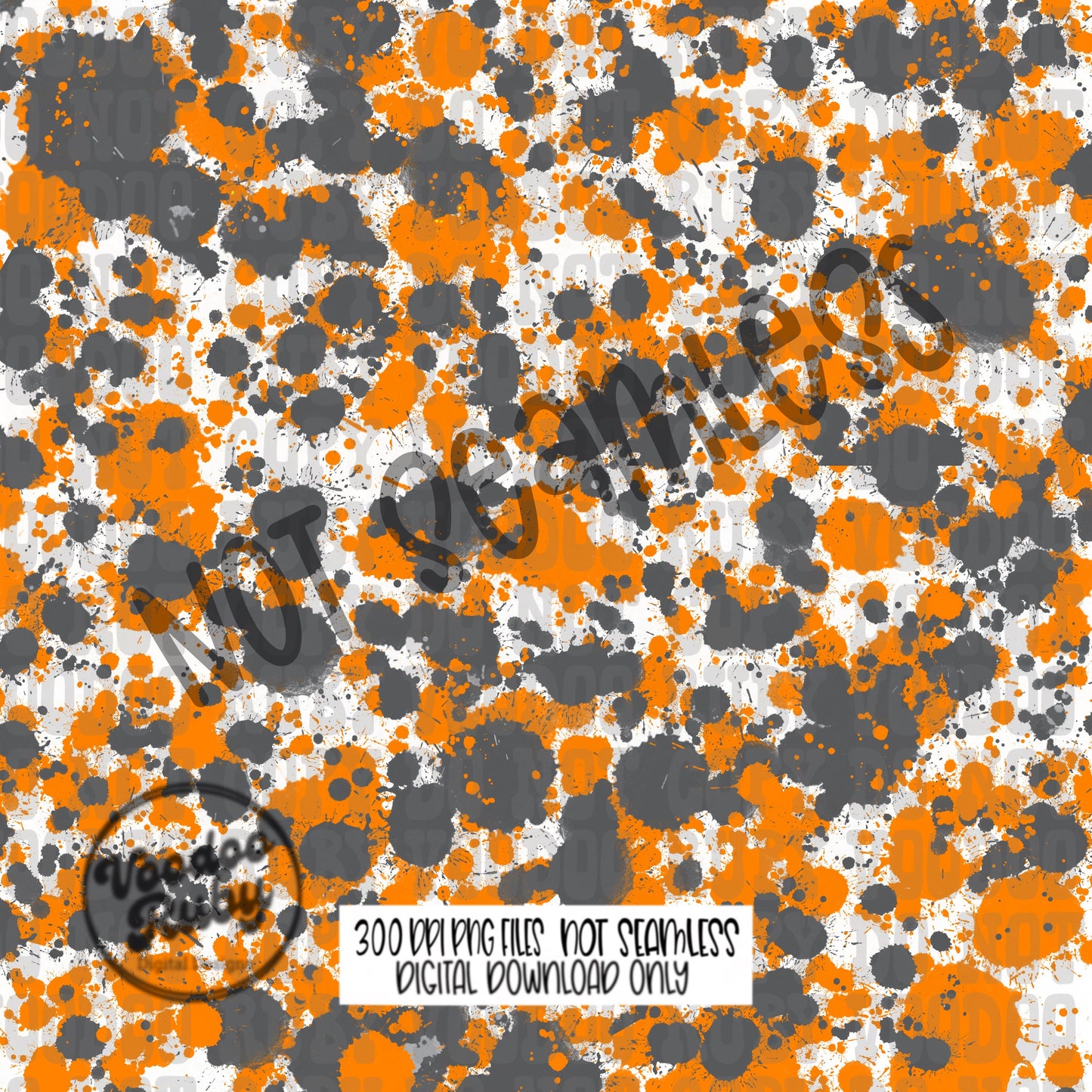 Orange and White Paint Splatter Paint Digital Paper PNG Bundle Sublimation Hand Drawn Digital Download Football PNG DTF Printable