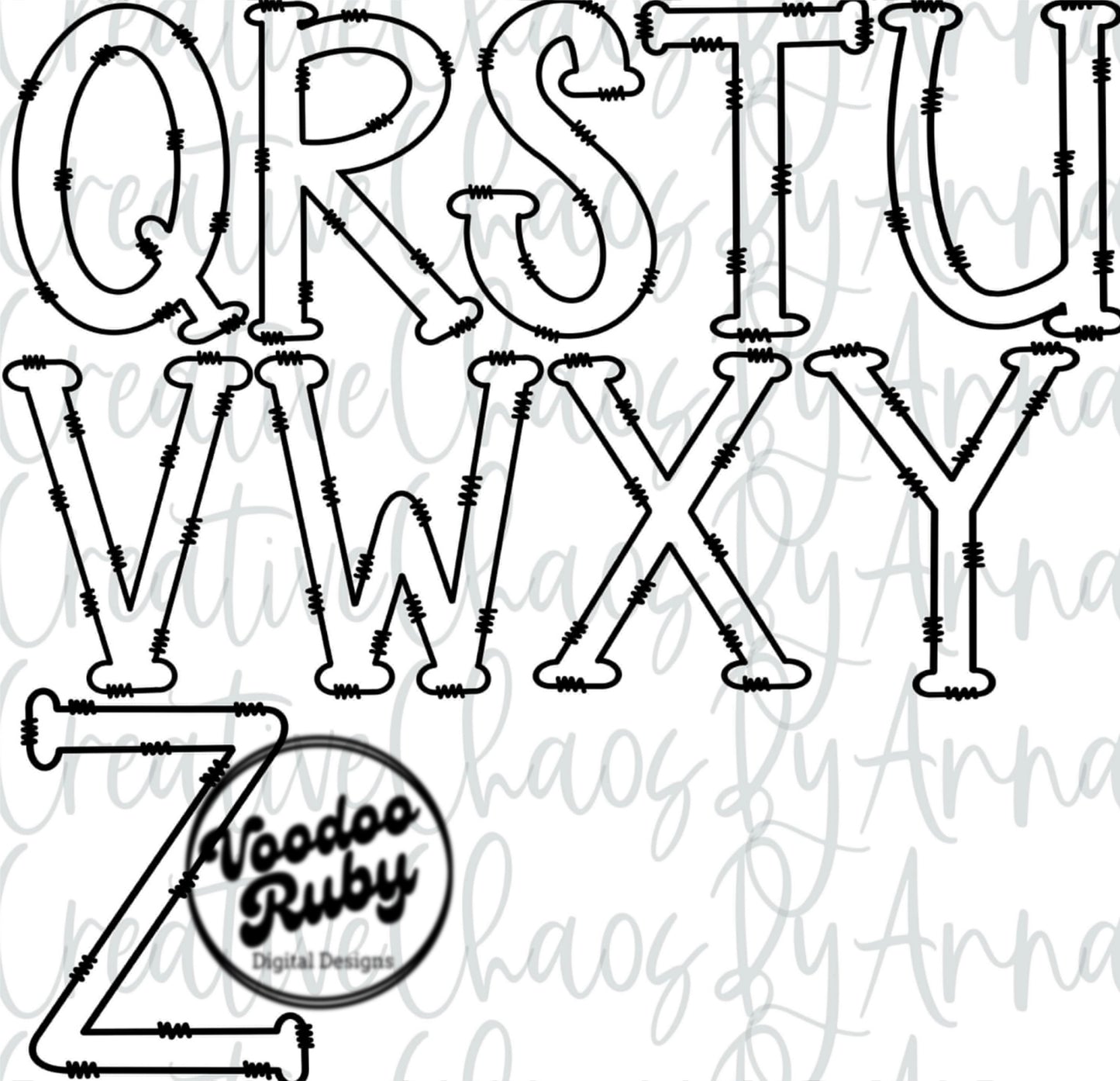 Doodle Letters PNG Alphabet Transparent Bundle PNG Hand Drawn Sublimation Alphabet Alpha Pack Digital Download Blank Alpha DTF Printable