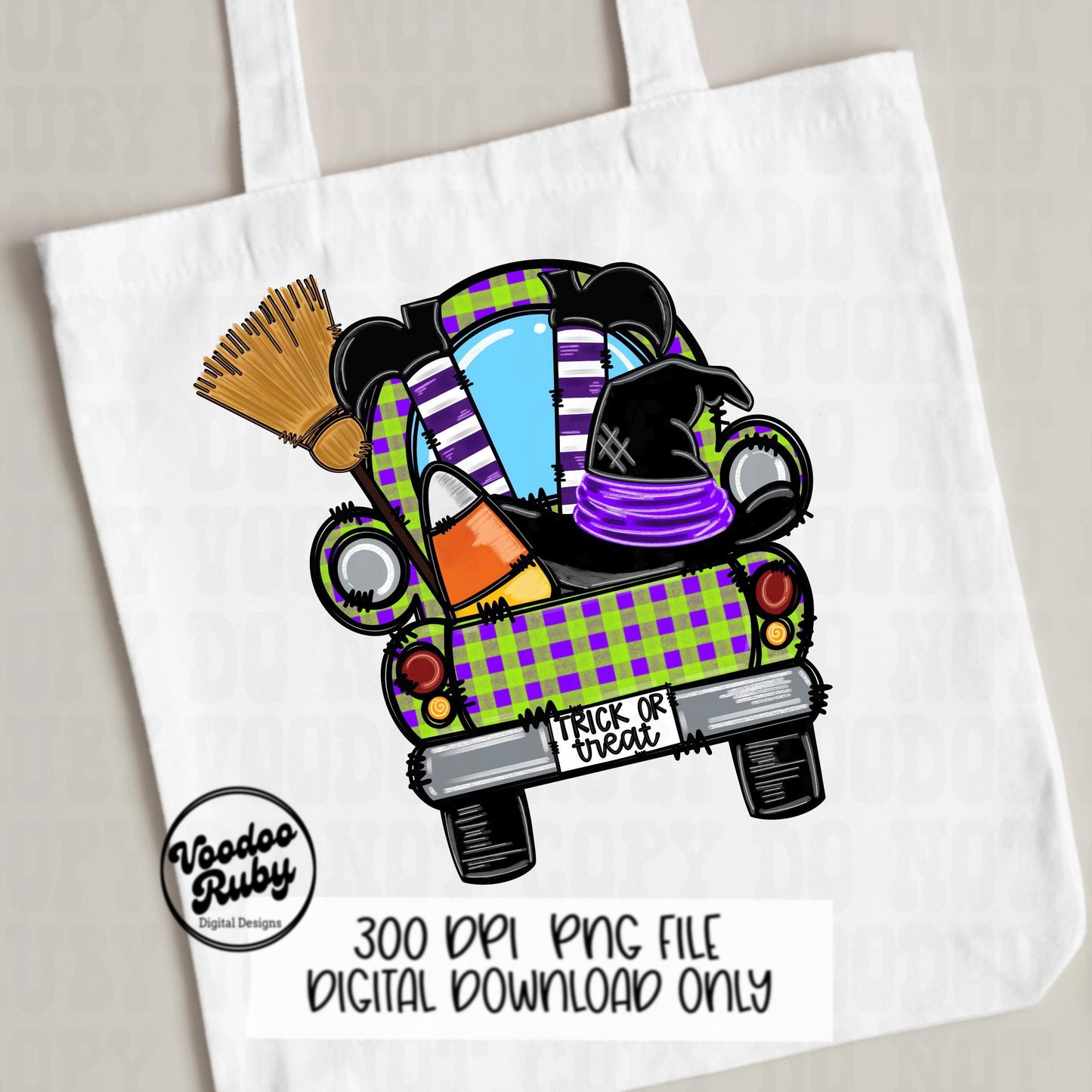 Halloween Truck PNG Sublimation Clip Art Digital Download Antique Truck Design Printable Witch Sublimate