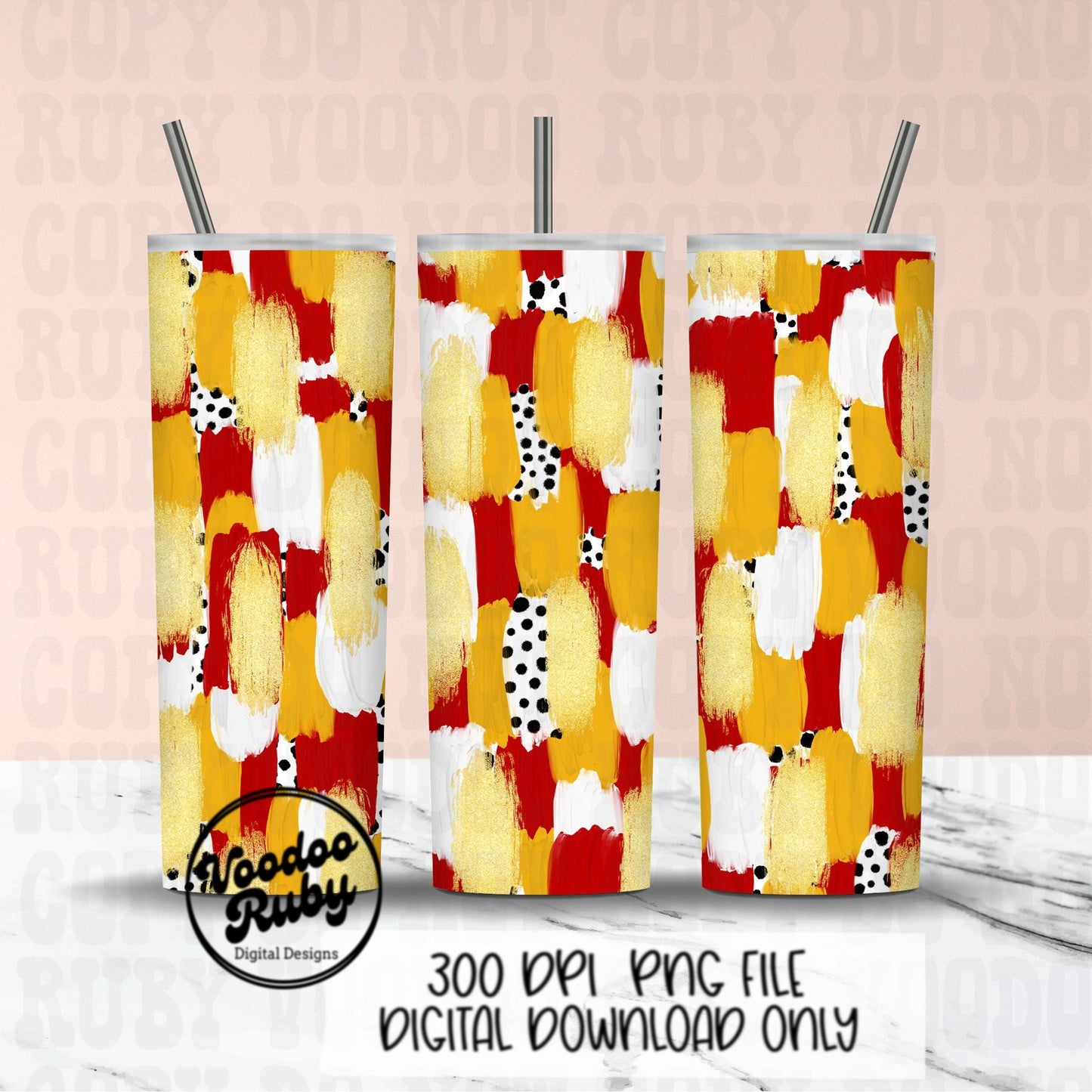 Red and Gold Brushstroke Background PNG Sublimation Digital Paper Hand Drawn Digital Download Football Brush Strokes DTF Messy Paint Mascots