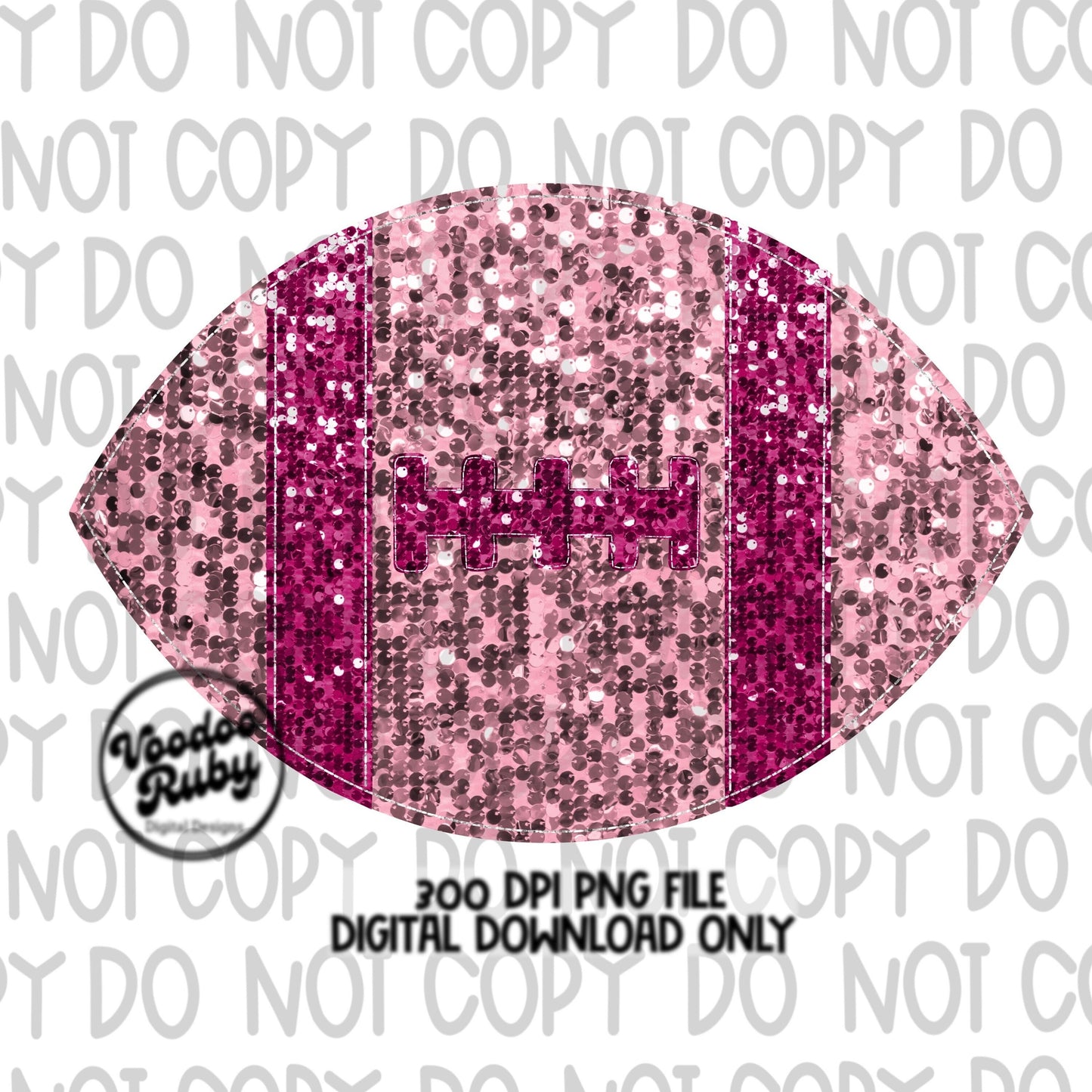 Sequin Pink Football PNG: Glitter Sublimation Design (Digital Download