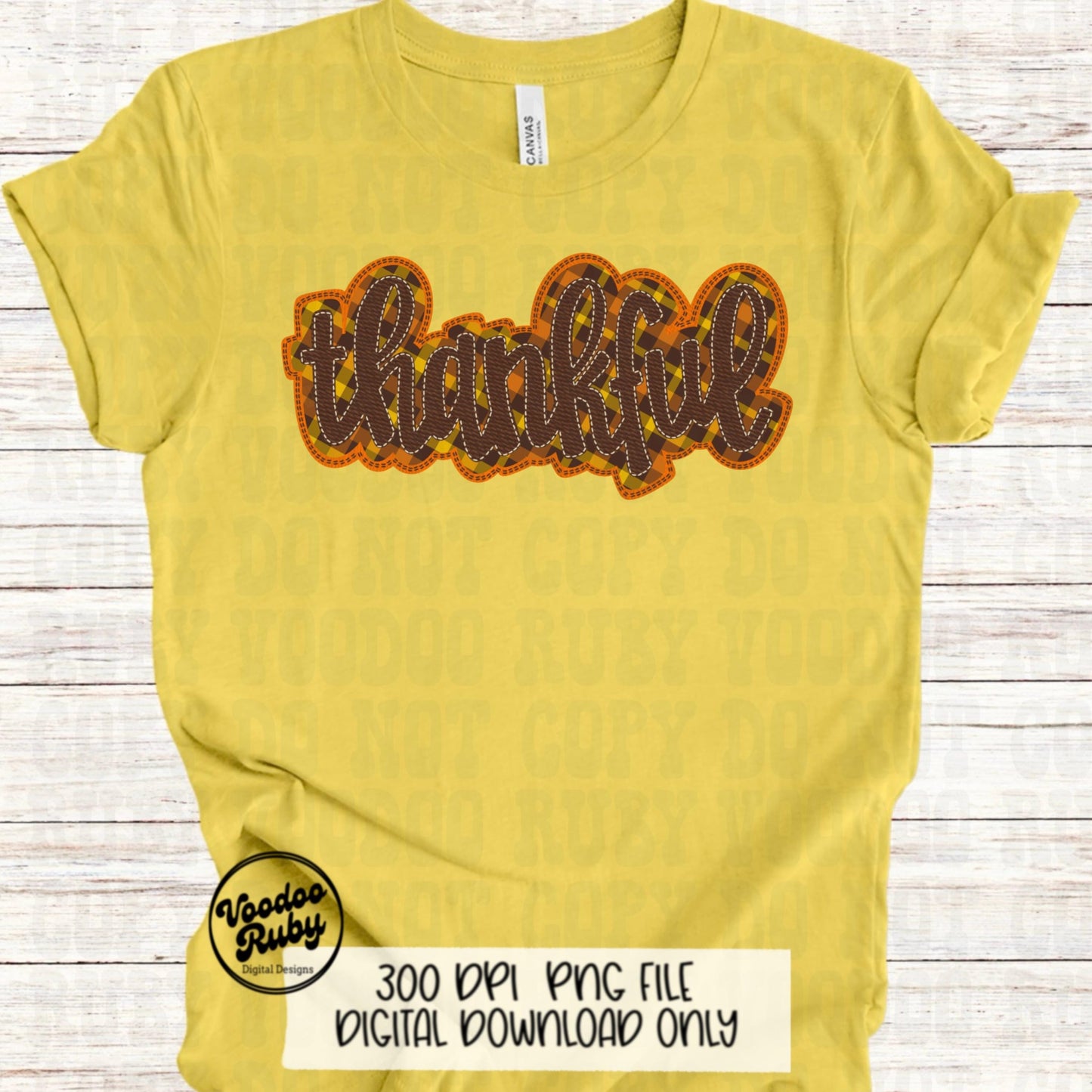 Thankful PNG Design Faux Applique Thanksgiving PNG Hand Drawn Digital Download Sublimation PNG Thanksgiving dtf printable Faux Embroidery