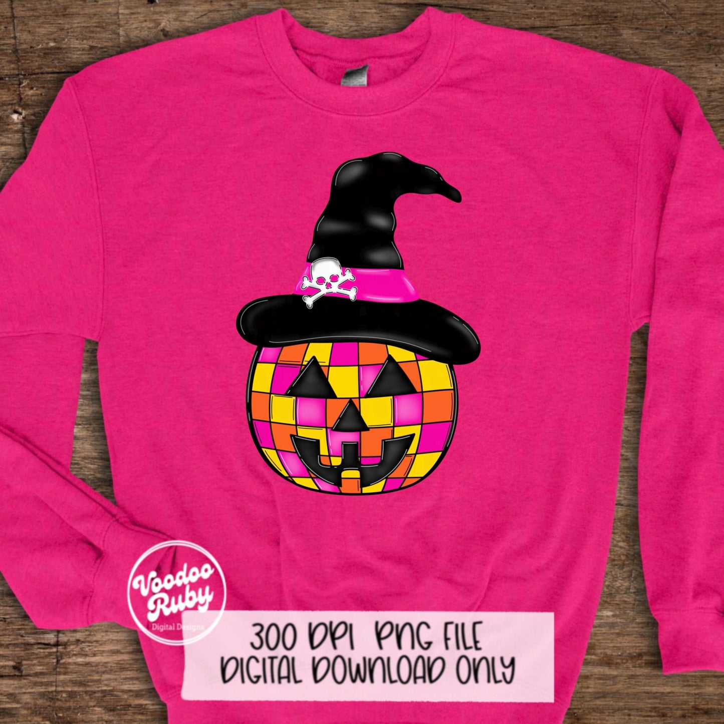 Halloween Disco Ball Pumpkin PNG Design Halloween Sublimation Hand Drawn Digital Download Pumpkin Witch Trendy DTF Halloween Clip Art