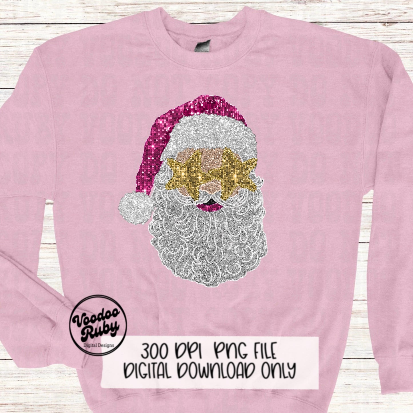 Sequin Pink Santa PNG Design Sublimation Pink Christmas PNG Faux Sequins DTF Christmas Glitter Digital Download Clip Art Sequin Santa dtf