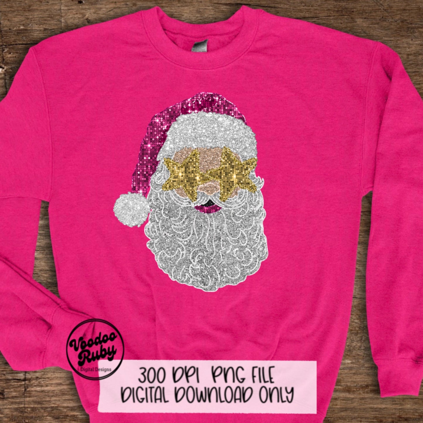 Sequin Pink Santa PNG Design Sublimation Pink Christmas PNG Faux Sequins DTF Christmas Glitter Digital Download Clip Art Sequin Santa dtf
