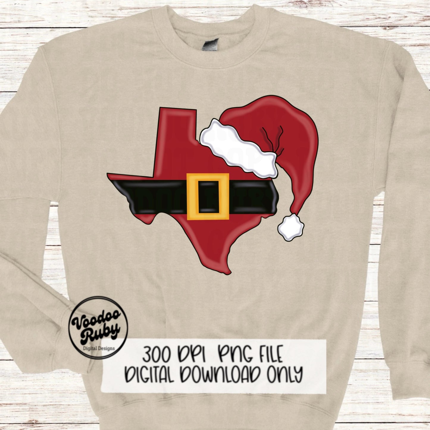 Texas Santa PNG Design Sublimation Hand Drawn Digital Design Download Texas Christmas dtf Printable Santa Clip Art Merry Christmas PNG