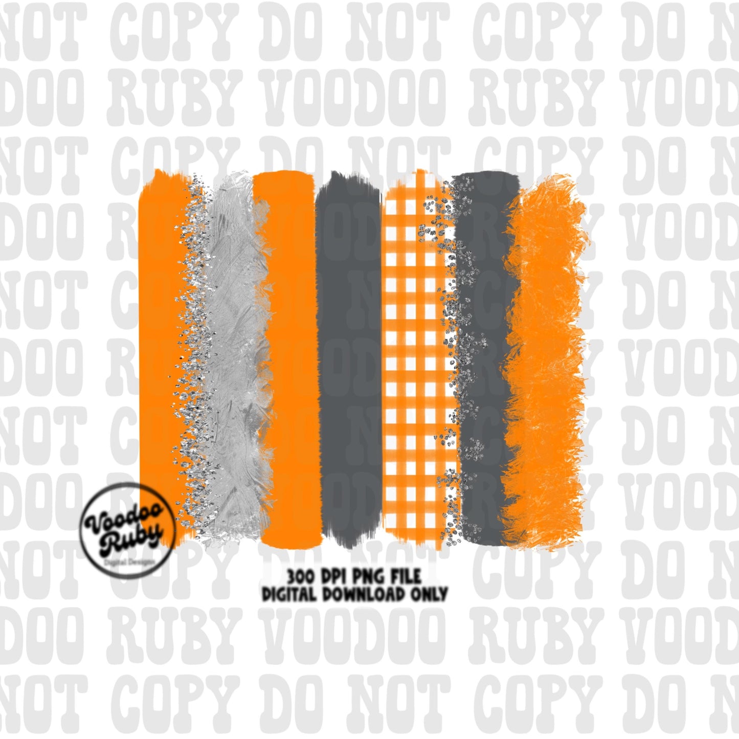 Orange and White Sublimation PNG | Hand Drawn Digital Download | Orange and White PNG | Individual Brush Stokes png | Clip art