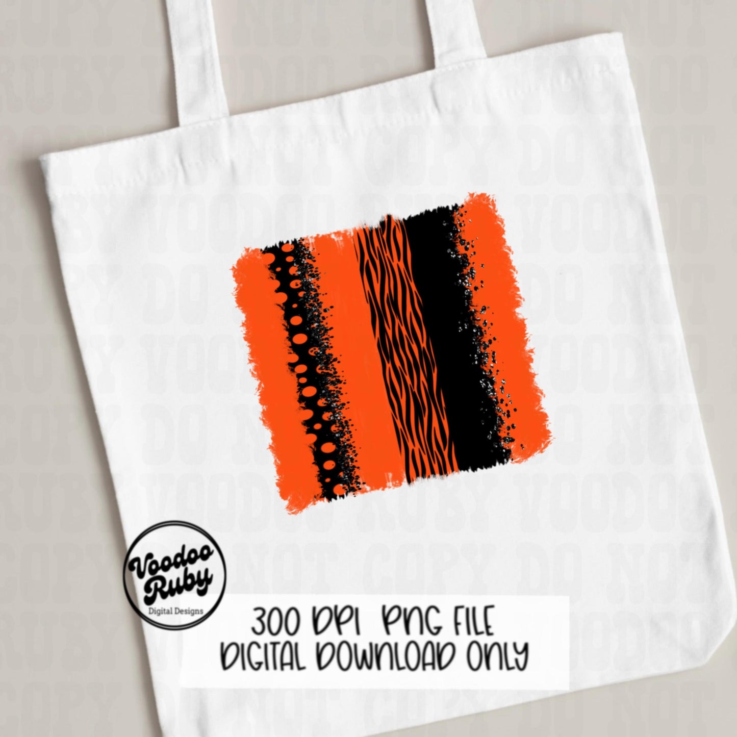Tigers Brushstrokes PNG Design Orange Black Individual Brush Stroke Background Hand Drawn Design Digital Download Sublimation Tigers DTF