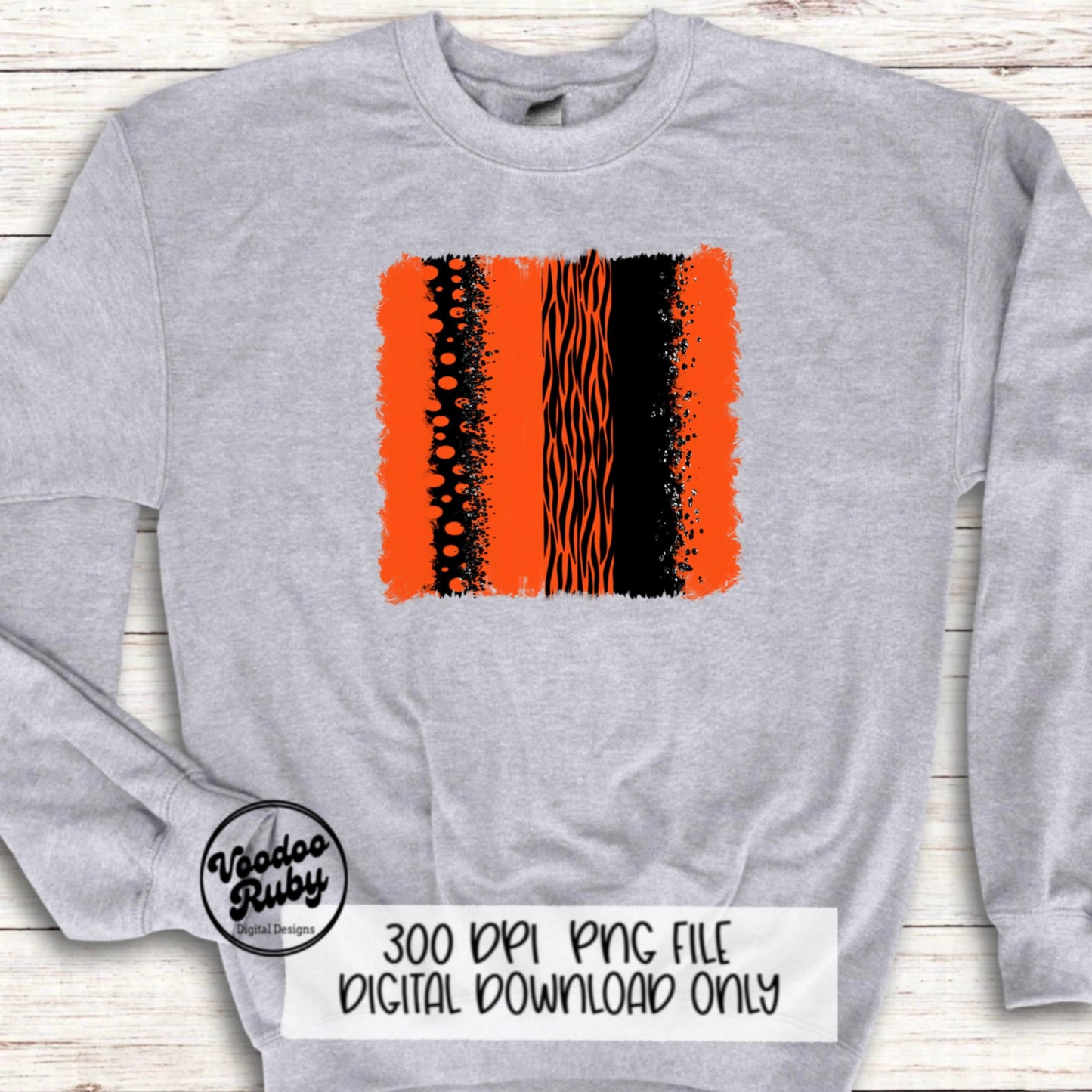 Tigers Brushstrokes PNG Design Orange Black Individual Brush Stroke Background Hand Drawn Design Digital Download Sublimation Tigers DTF