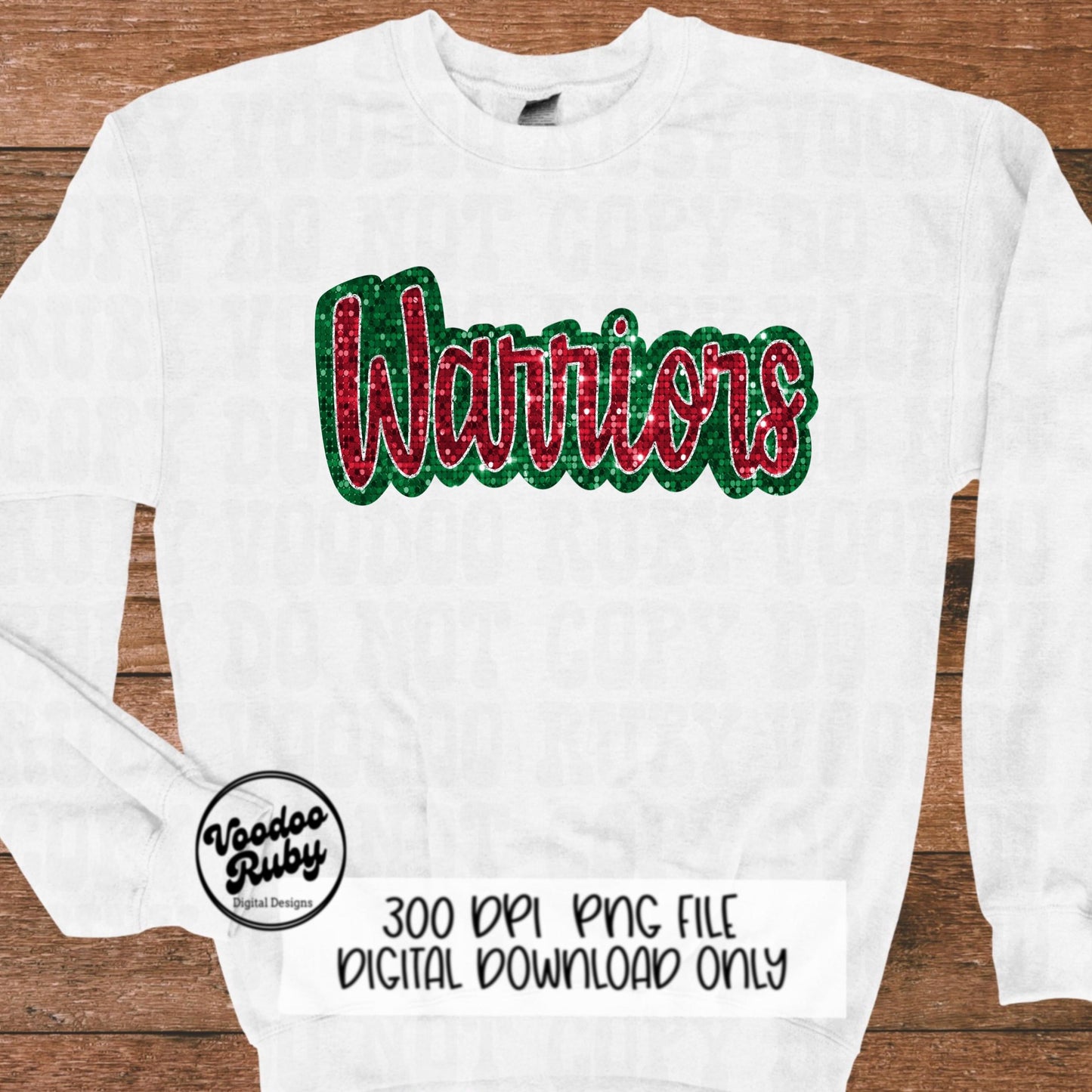 Warriors PNG Design Sublimation Sequins Glitter Hand Drawn Digital Download Faux Sequins PNG Christmas Warriors Mascot DTF Printable