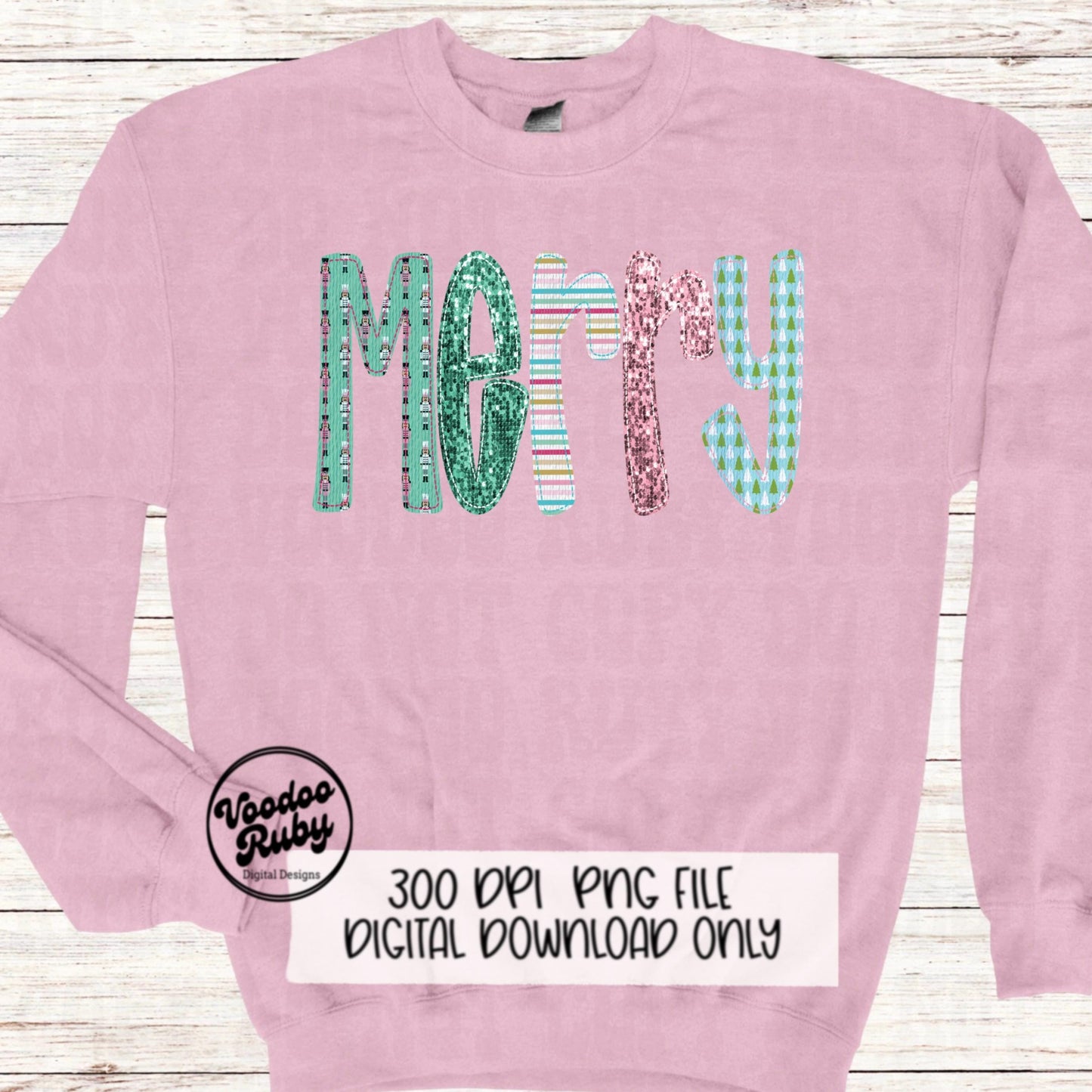 Sequin Pink Merry PNG Design Sublimation Digital Download Merry Christmas PNG Faux Sequins Faux Applique Merry DTF Pink Christmas Clip Art