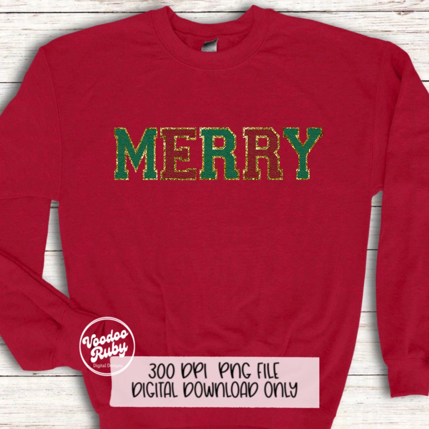 Merry PNG Design Chenille Letter Patches Sublimation Digital Downlod Chenille Letters png DTF Printable Merry Christmas Clip Art